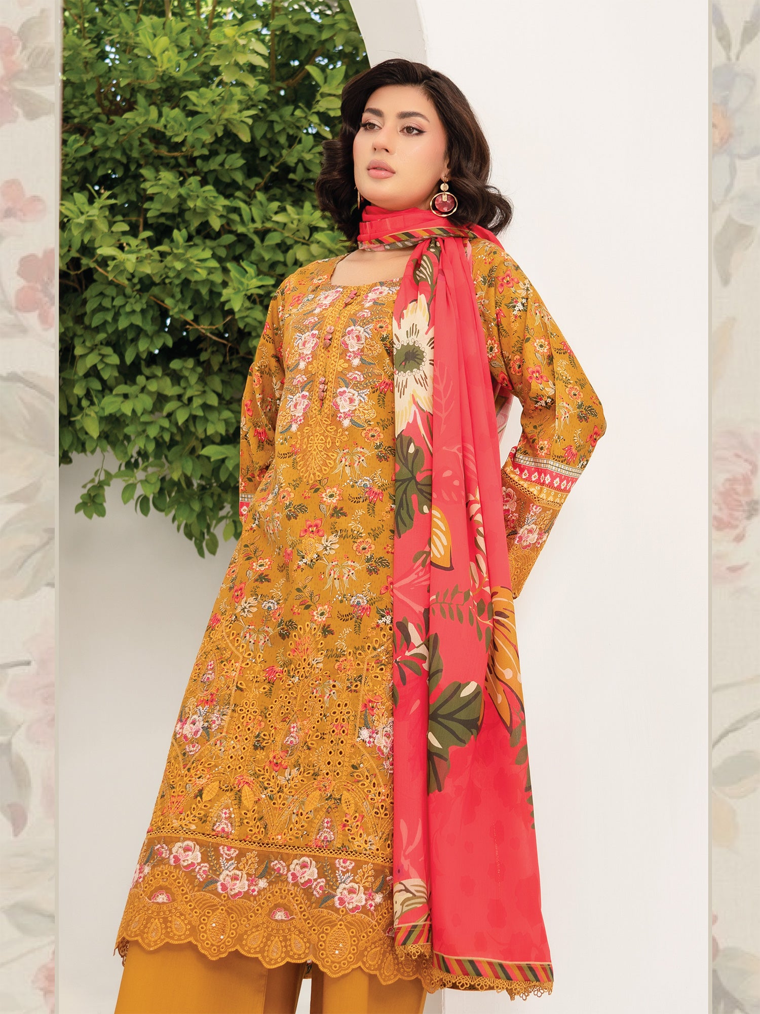 Munira Embroidered Lawn Suit (Vol.47 - D03) - Mustard