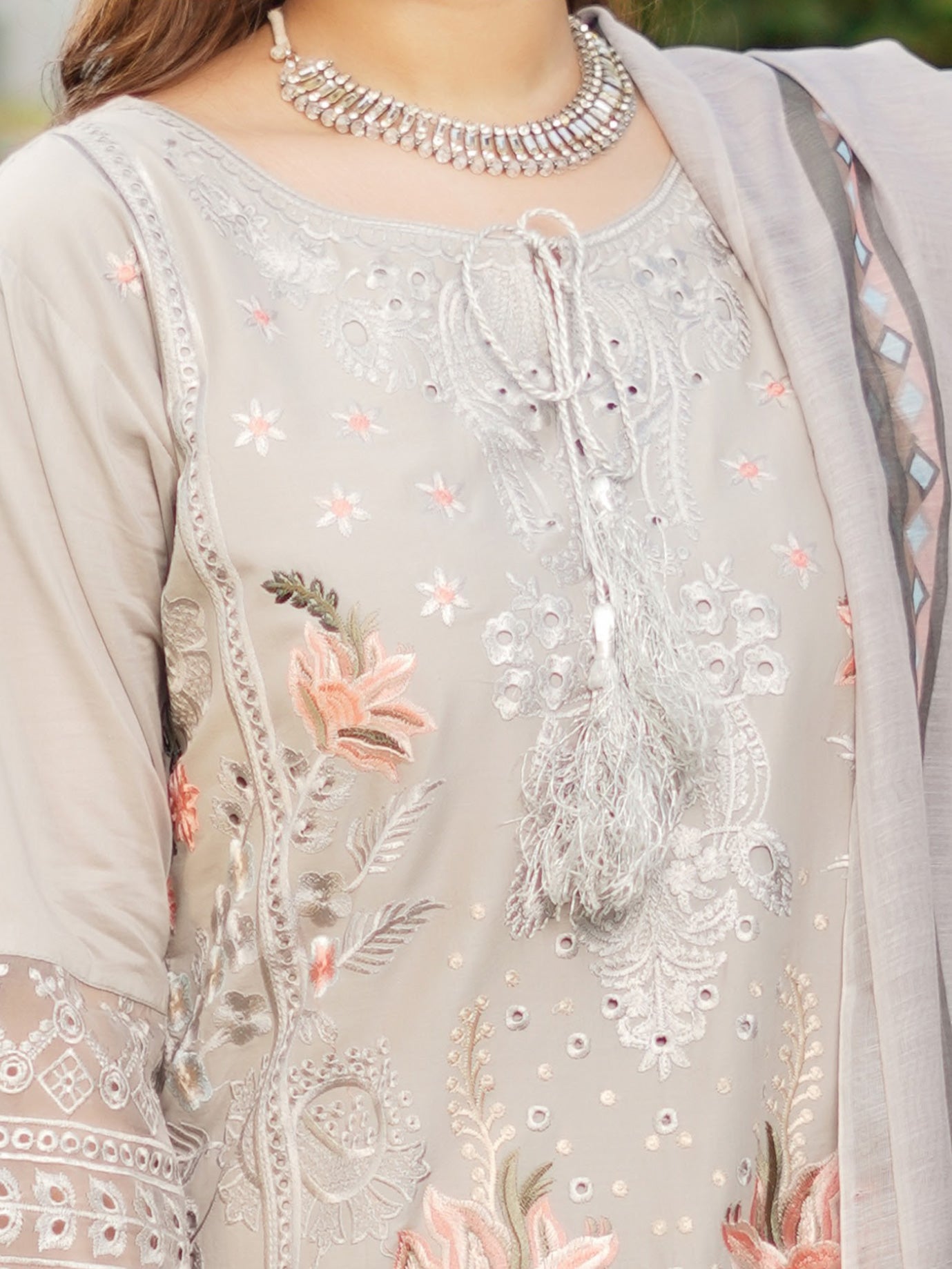 Munira Embroidered Lawn Suit (MSL-06) - Grey