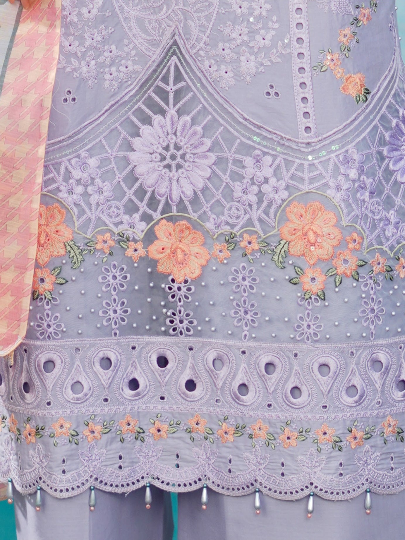 Munira Embroidered Lawn Suit (MSL-07) - Periwinkle Blue