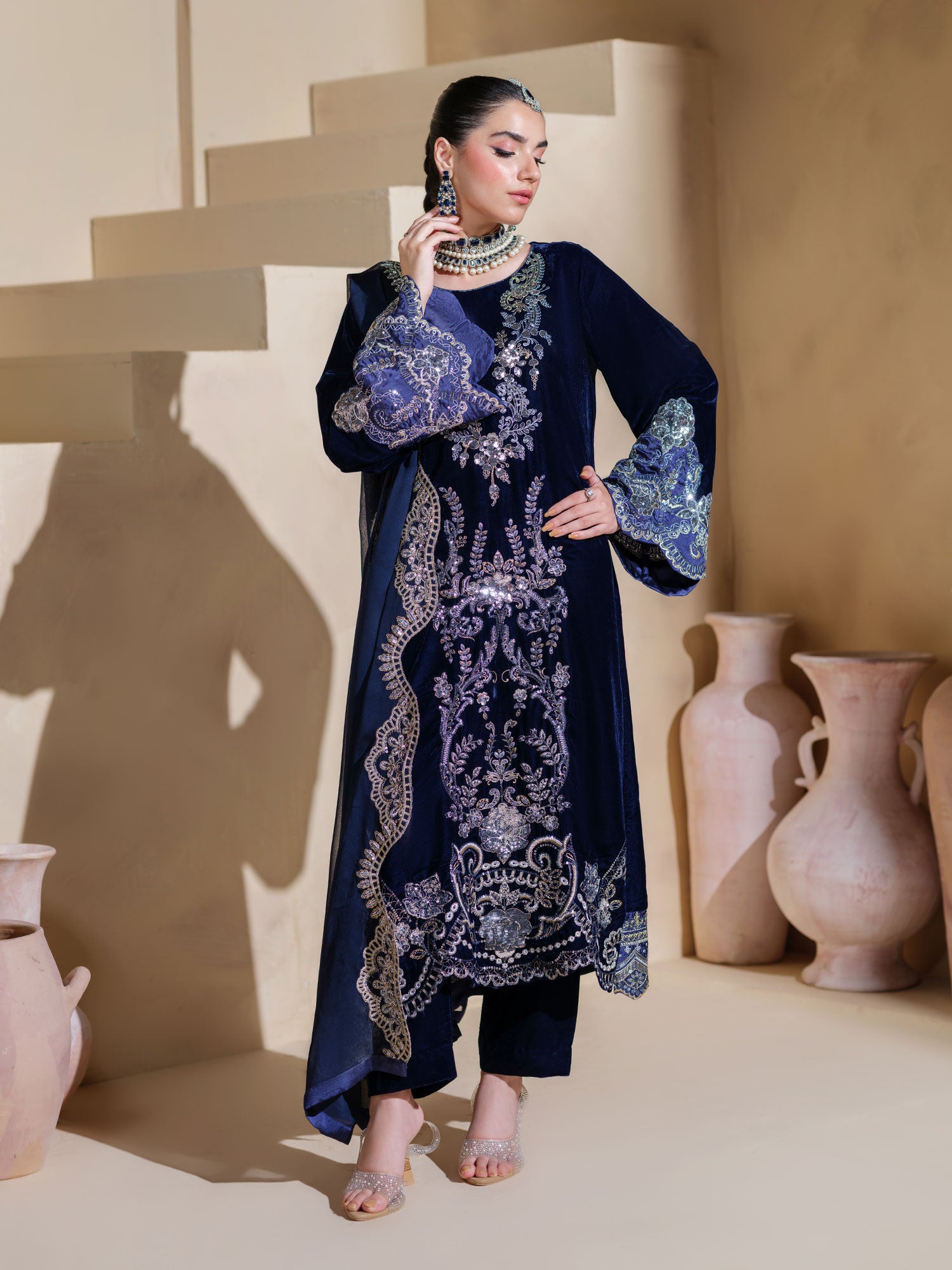 Heera's Premium Velvet 3-Piece Suit - Veloriza Grace Velvet