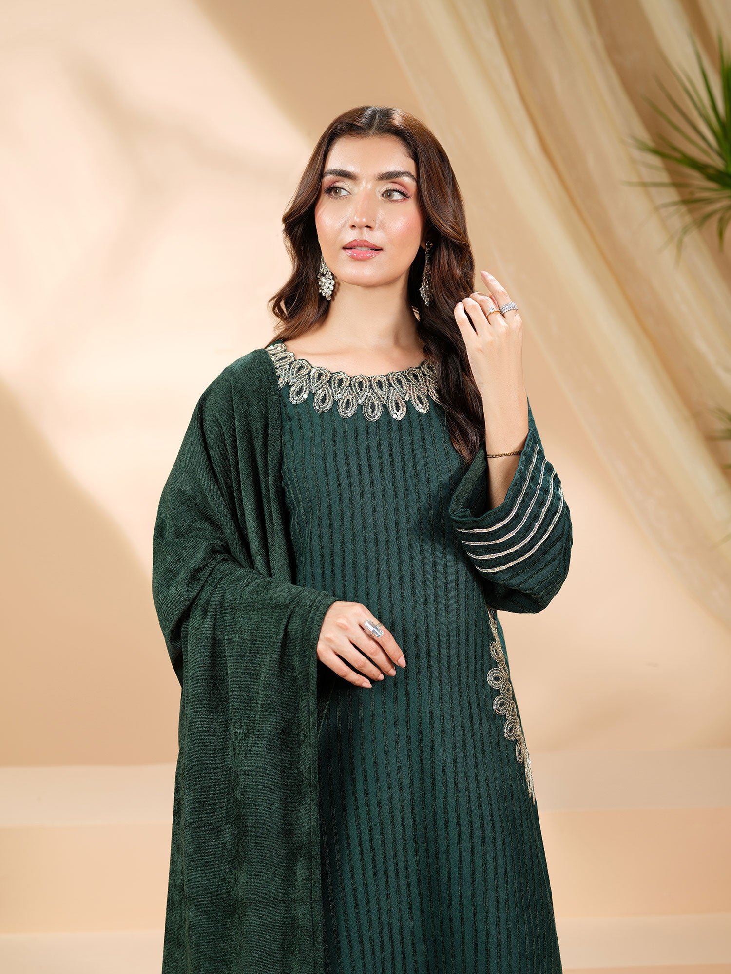 Heera's Pashmina Velvet 3-Piece Suit - Sabzarina Luxe