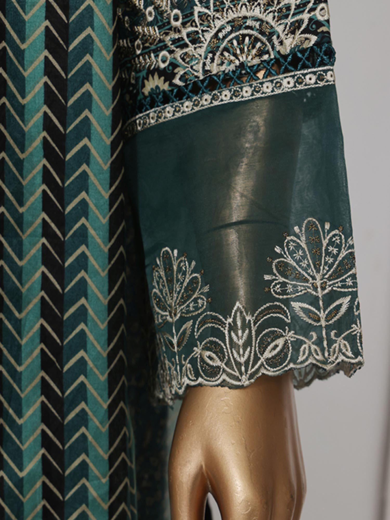 Bin Saeed Embroidered Premium Lawn 3-Piece Suit - Green
