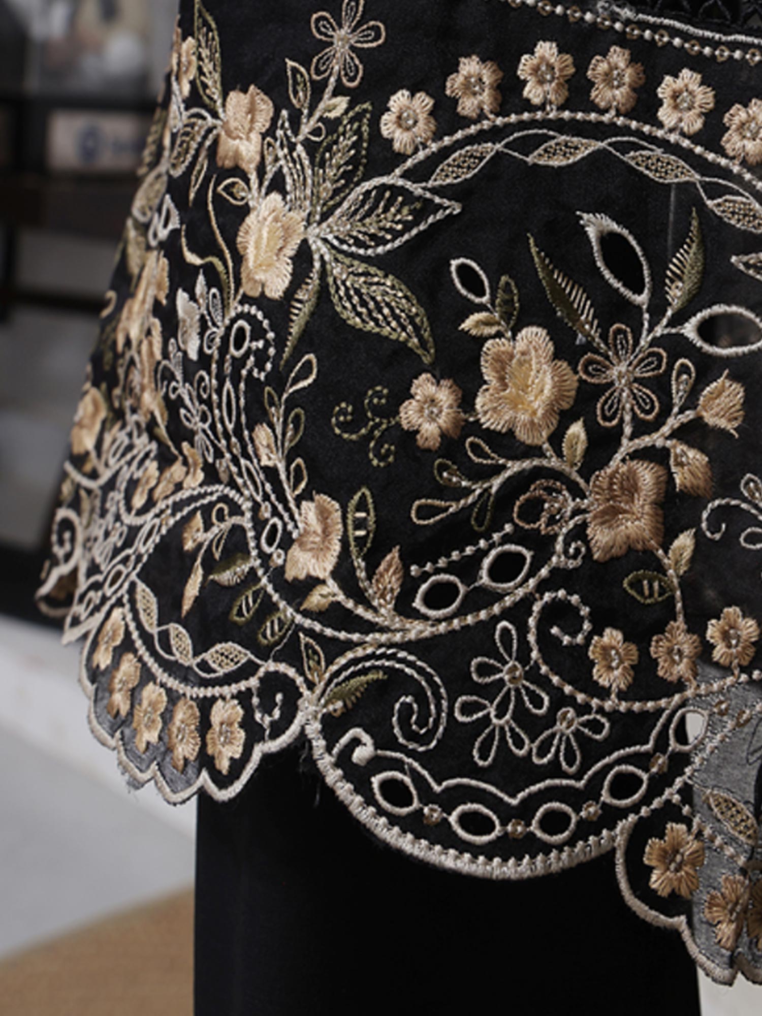 Bin Saeed Embroidered Premium Lawn 3-Piece Suit - Black