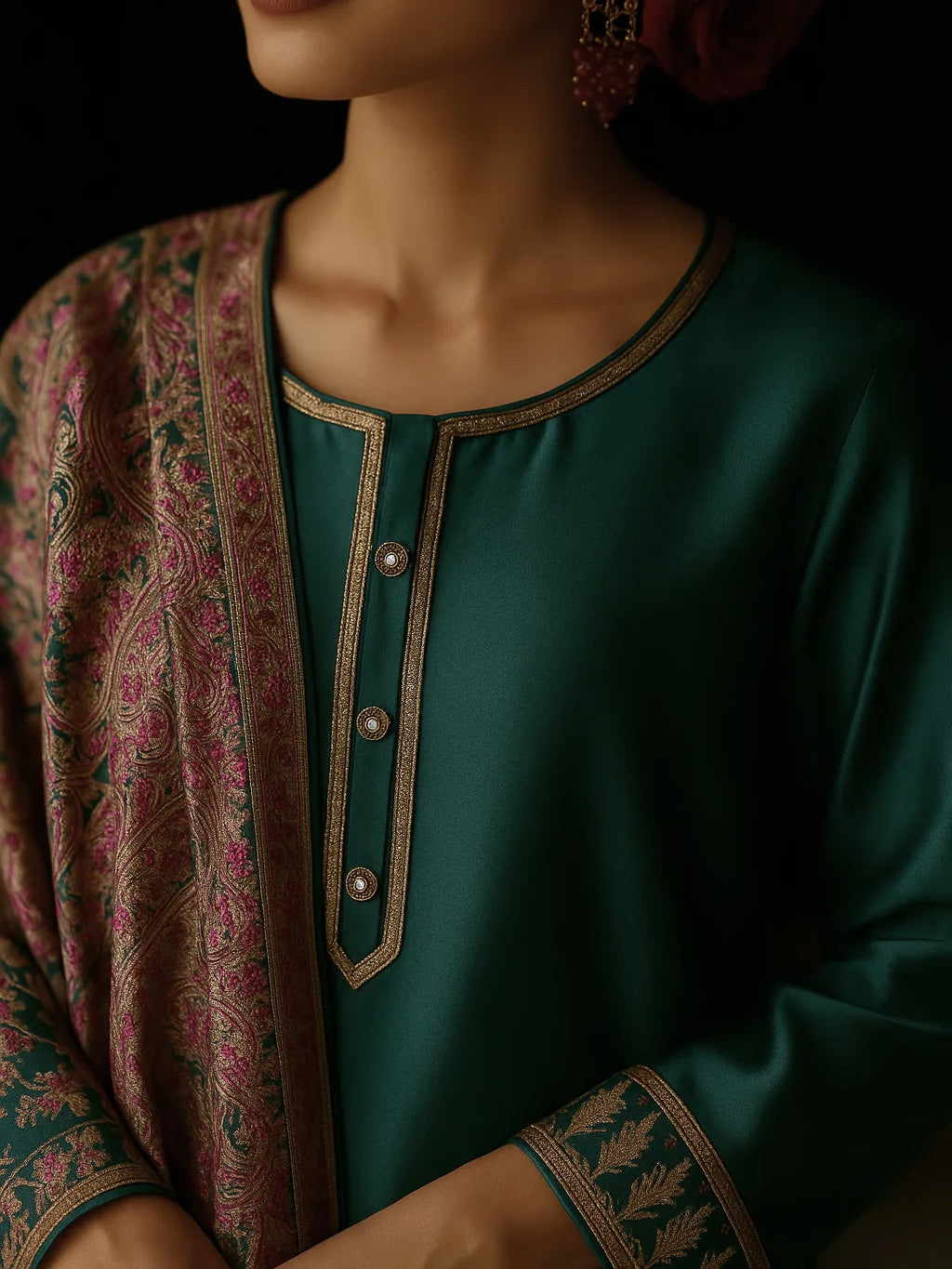 Casual Lite "Sham Vol II" Embroidered Silk-Viscose Suit - Jewel Meadow