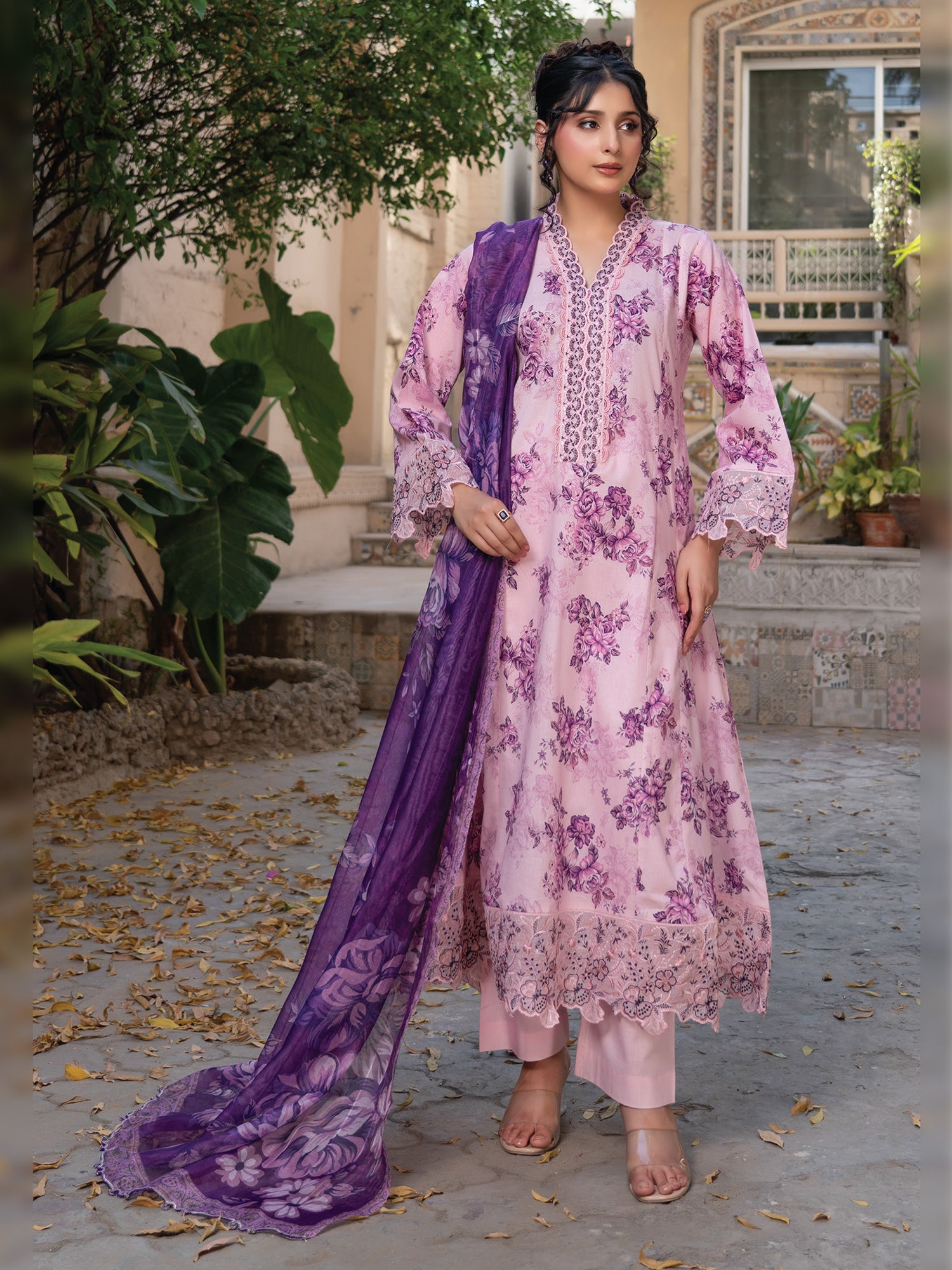 Munira Kinzzay Lawn Frock Suit (MSL-05) - Lilac