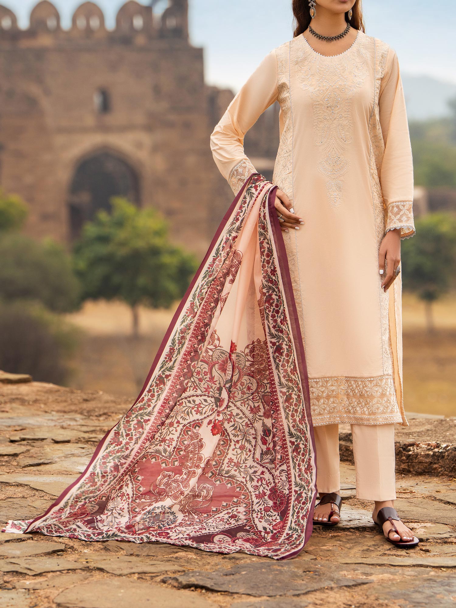 Casual Lite "Sky Stories" Summer Festive Suit - Beige Bloom