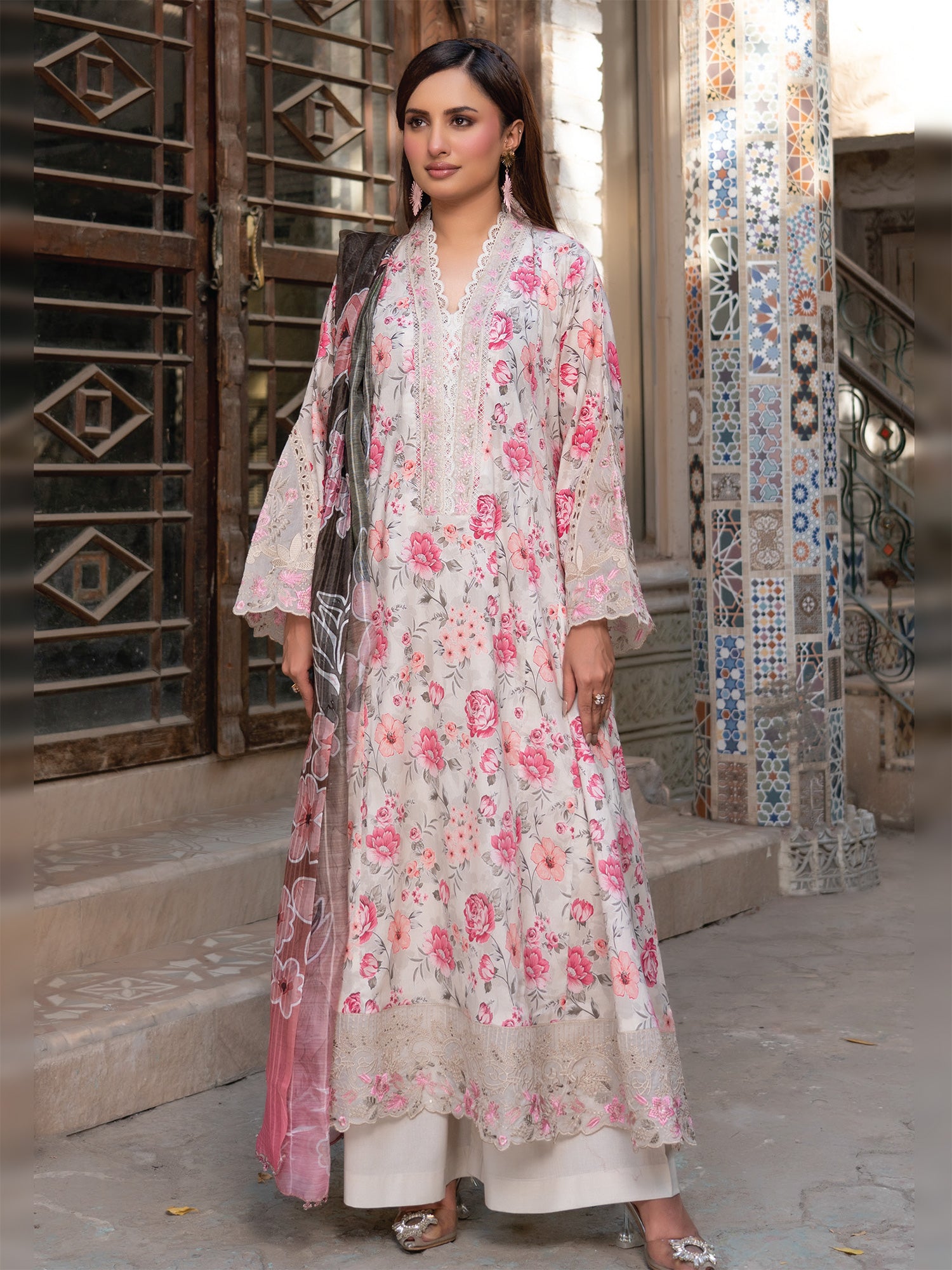 Munira Kinzzay Lawn Frock Suit (MSL-06) - Off-White