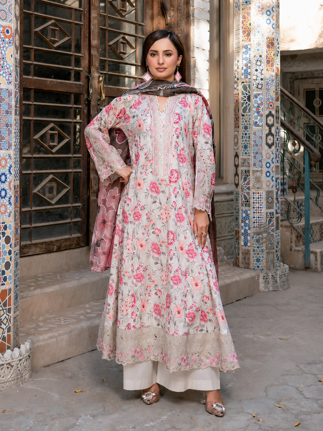 Munira Kinzzay Lawn Frock Suit (MSL-06) - Off-White