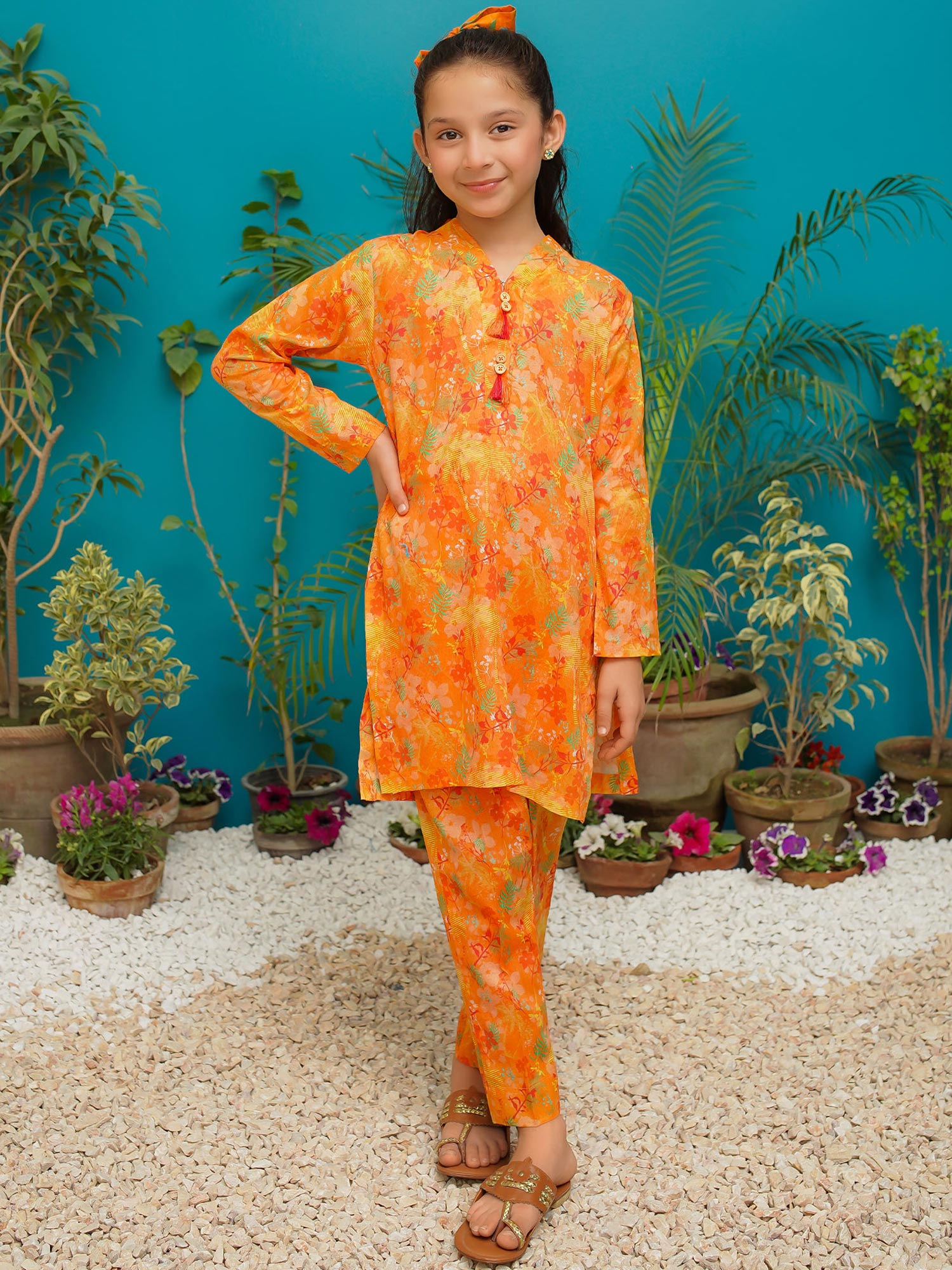 Kids Lawn 2-Piece Suit - Sunset Bloom