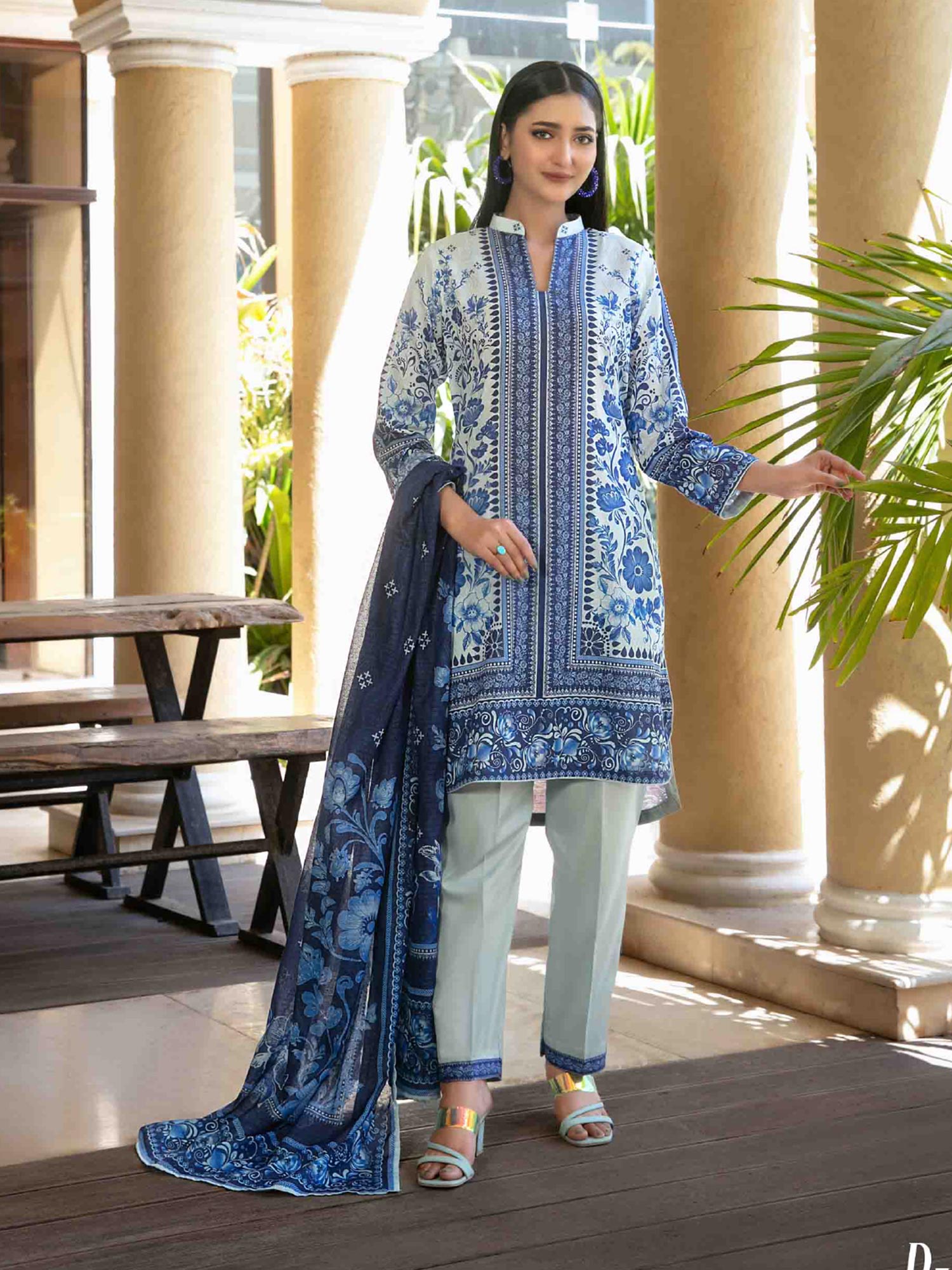 Tawakkal "Masooma" 3-Piece Lawn Suit (D1500) - Blue
