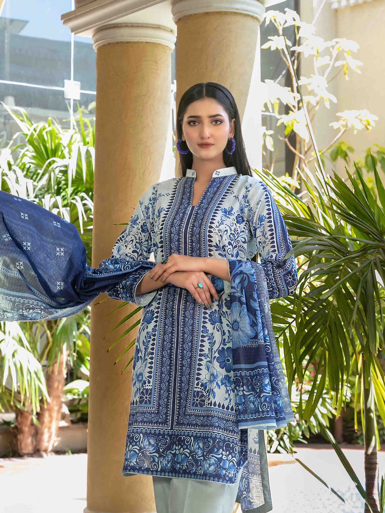 Tawakkal "Masooma" 3-Piece Lawn Suit (D1500) - Blue