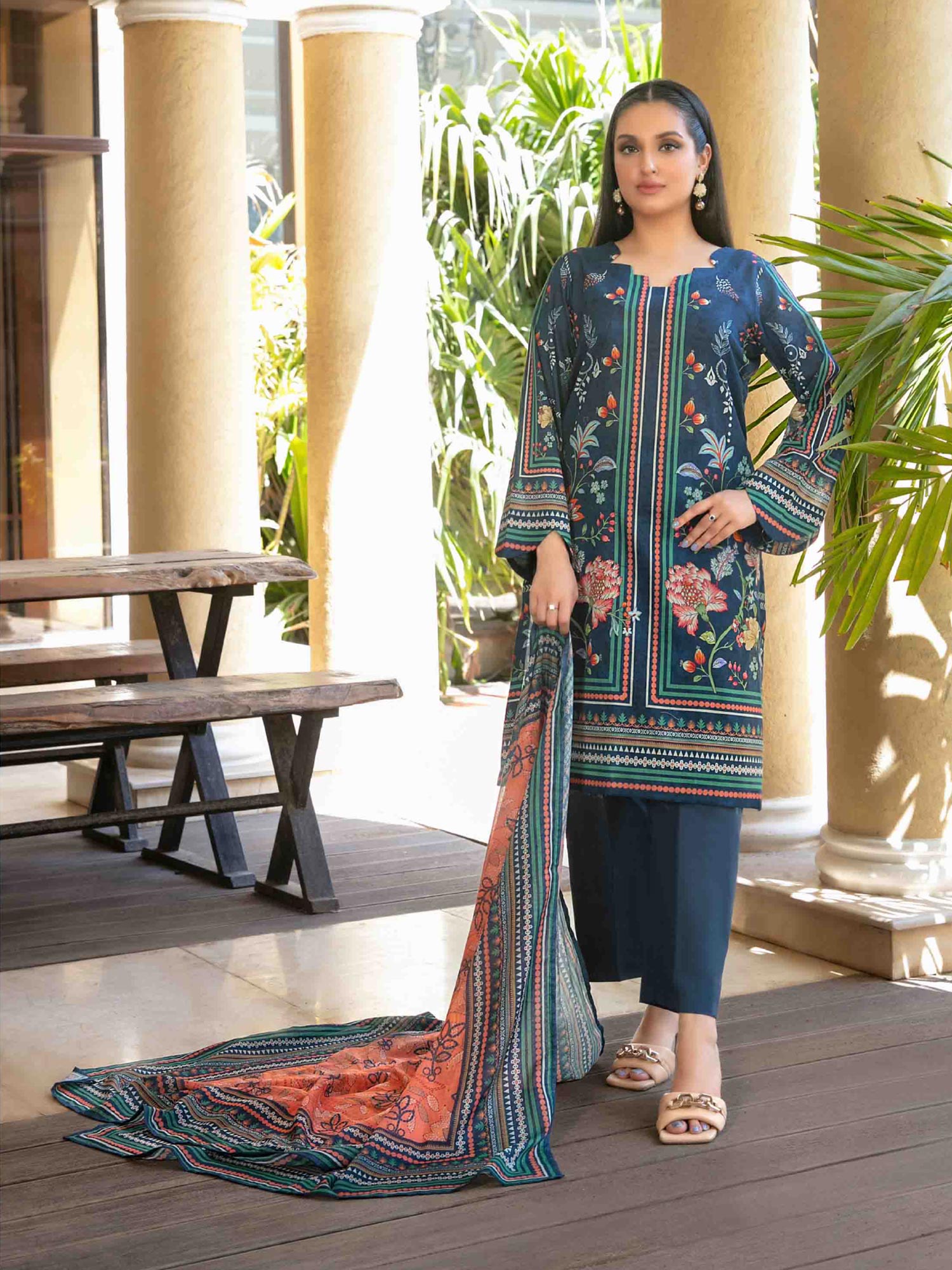 Tawakkal "Masooma" 3-Piece Lawn Suit (D1501) - Teal