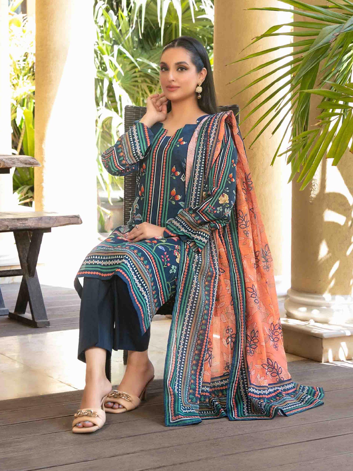 Tawakkal "Masooma" 3-Piece Lawn Suit (D1501) - Teal