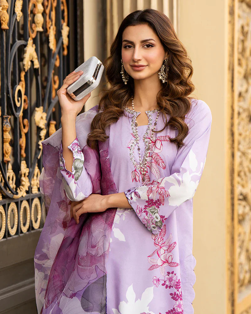 Ally's Lilac Digital Grip Silk 3-Piece Suit (AN121)