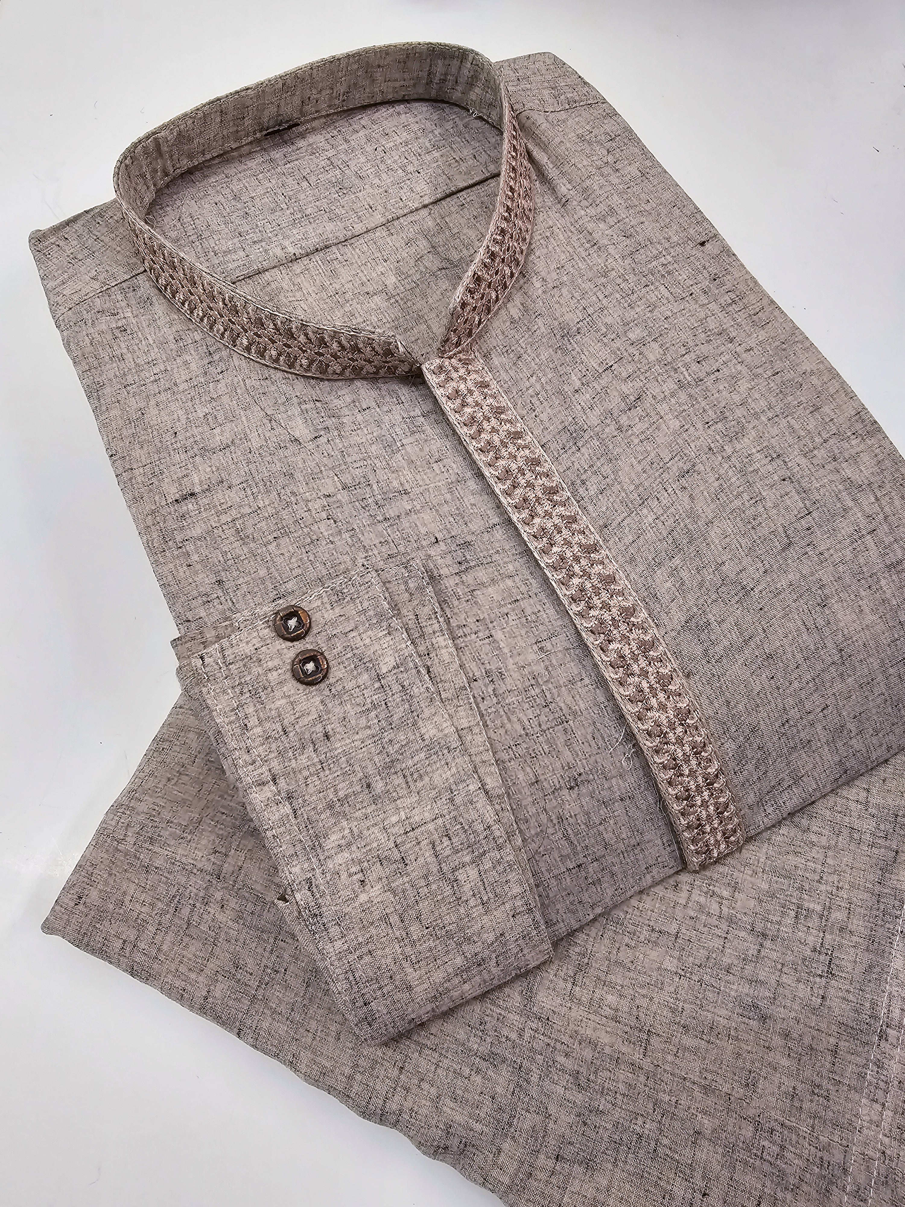 Mens Semi-Formal 2-Piece Kurta Shalwar - Tea Pink