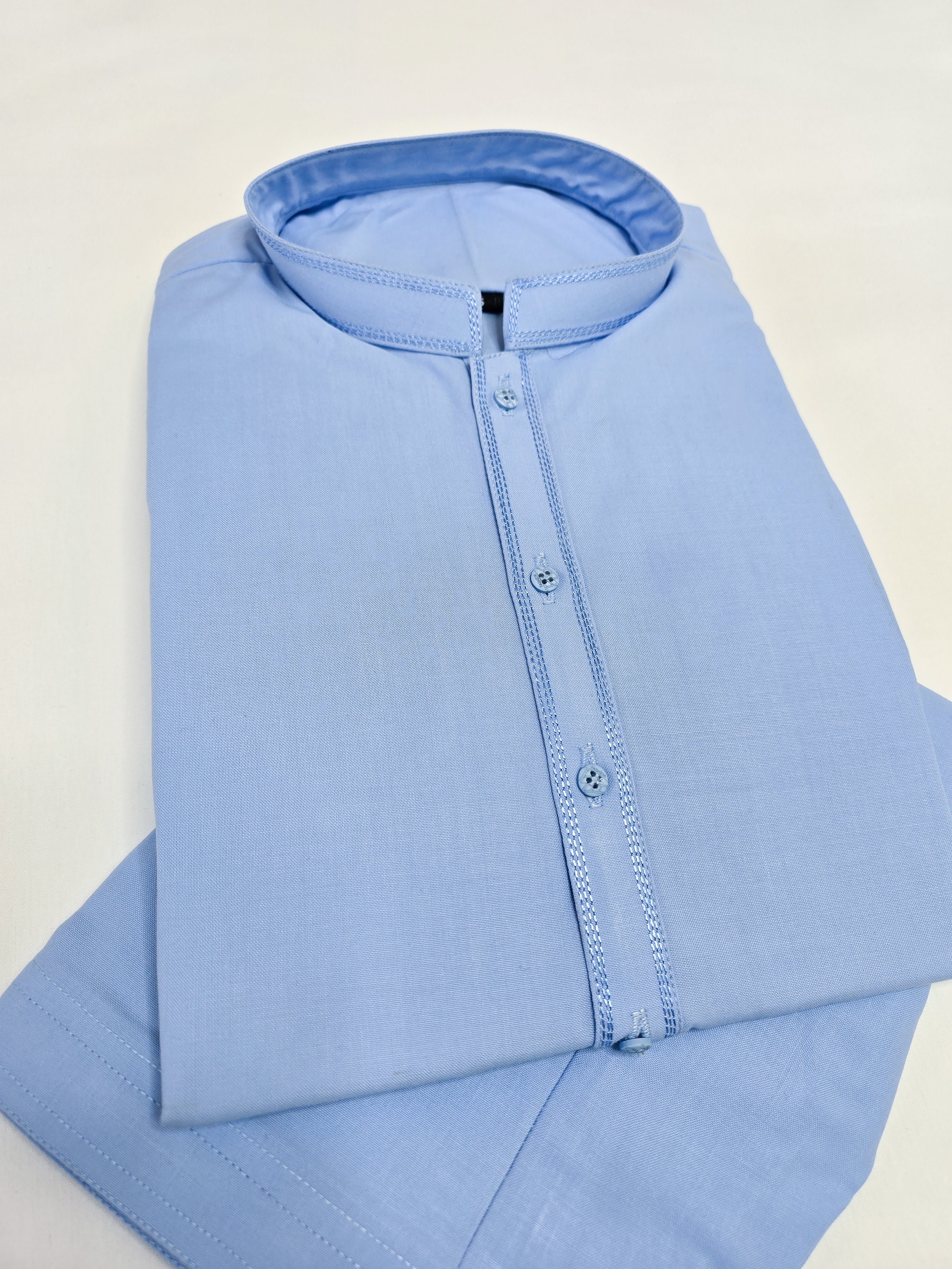 Mens Casual 2-Piece Kurta Shalwar - Sky Blue