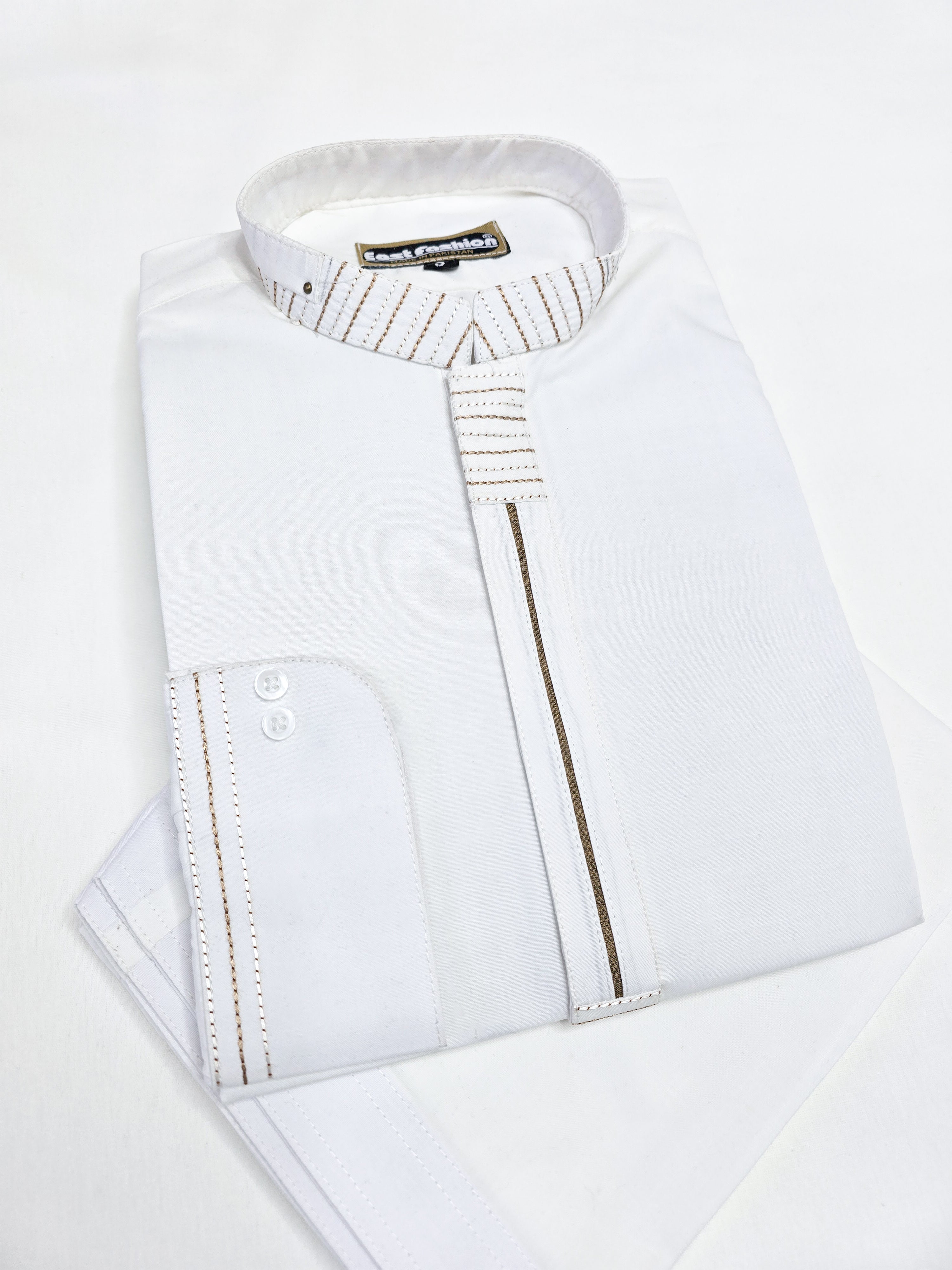 Mens Casual 2-Piece Kurta Shalwar - White