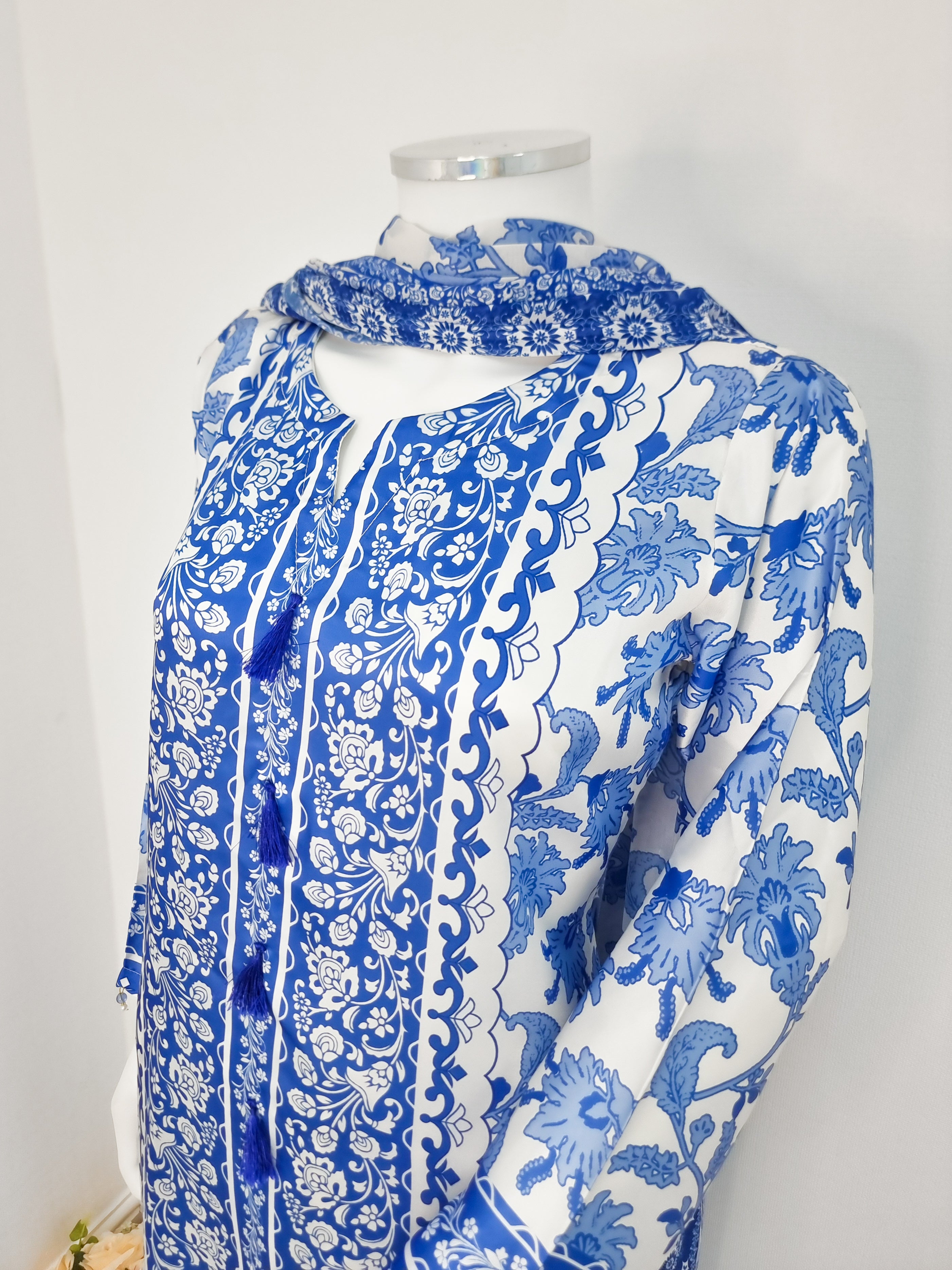 Blue Full Silk 3-Piece Suit
