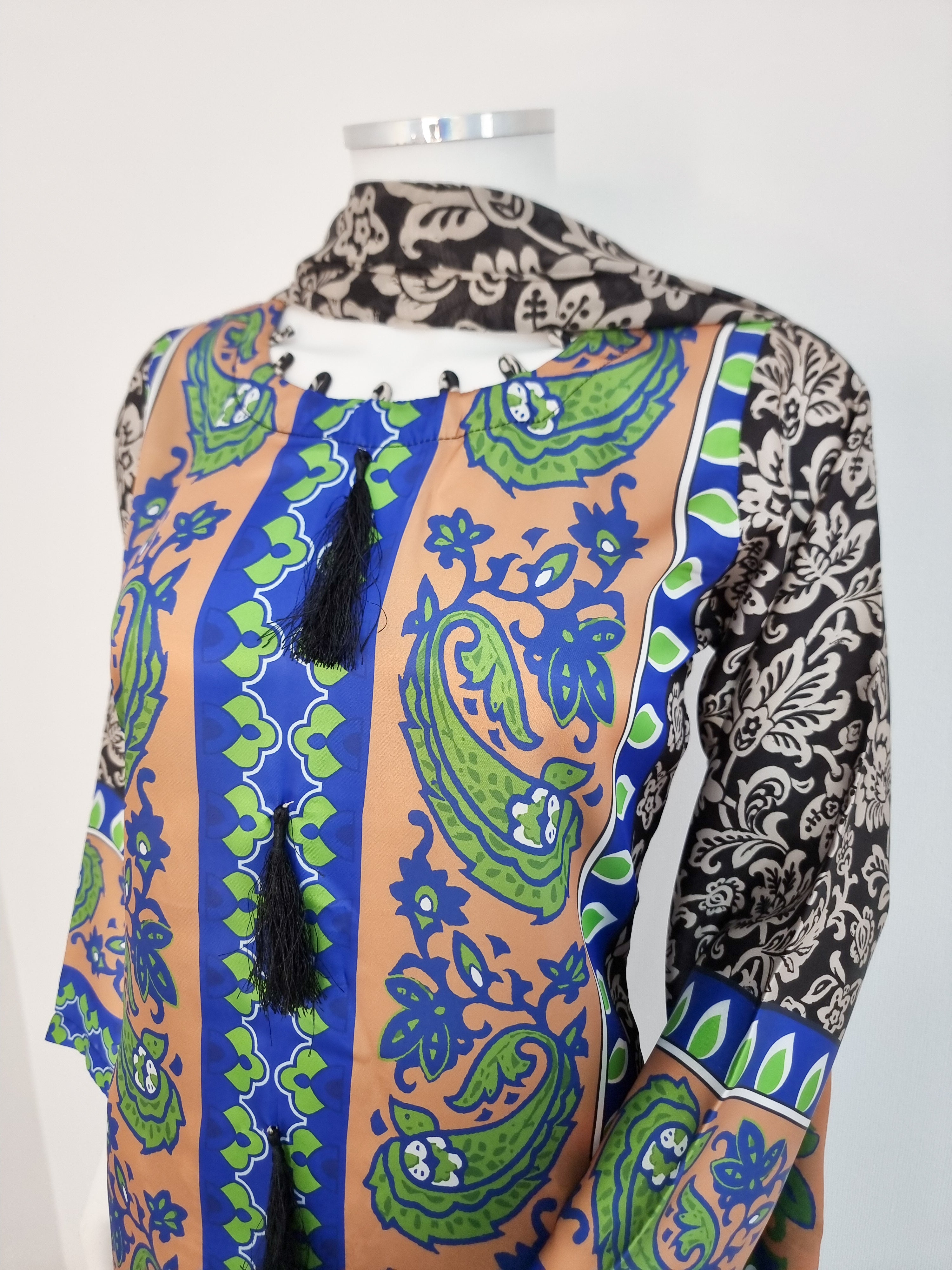 Blue & Green Full Silk 3-Piece Suit