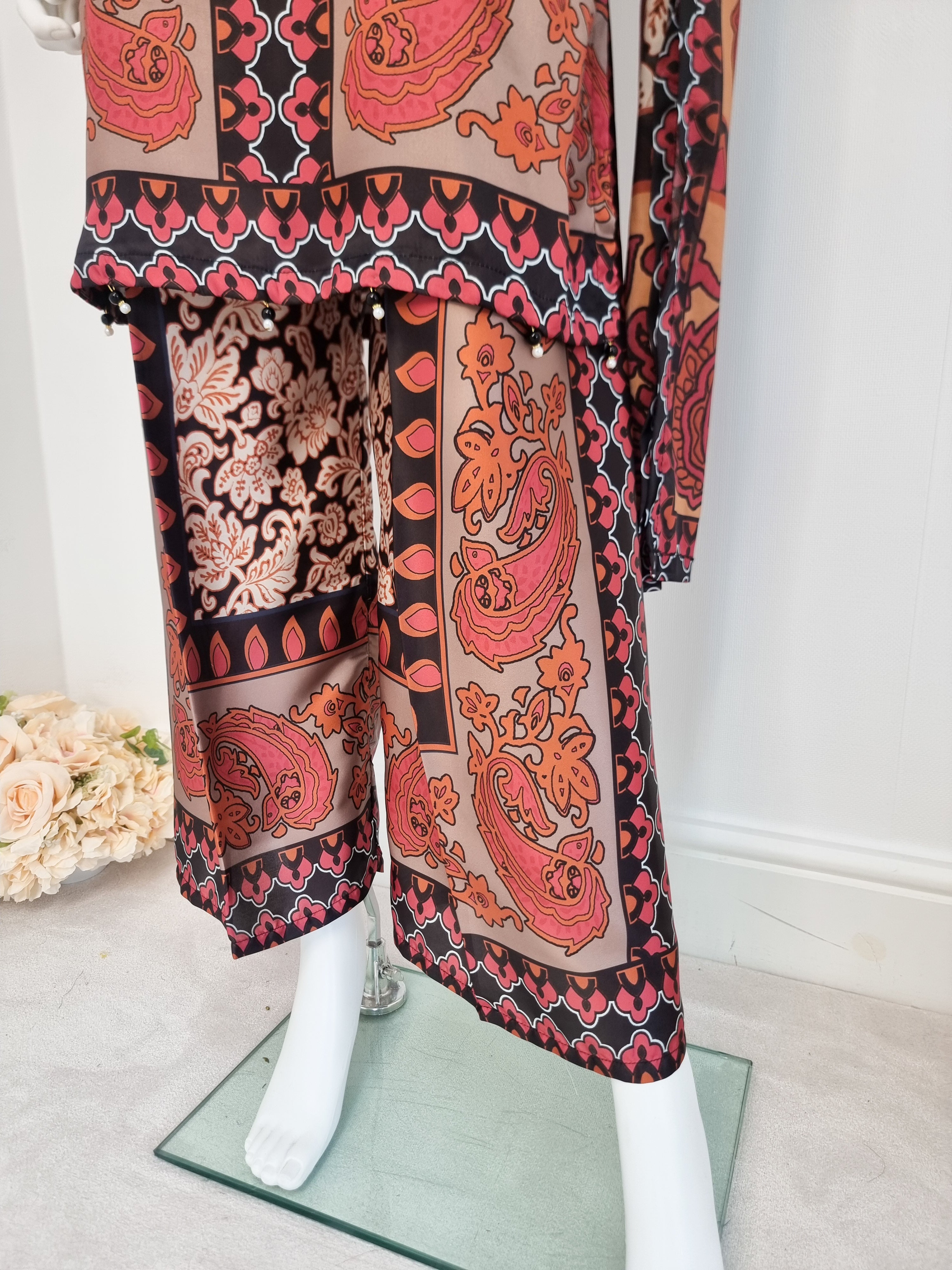 Rust & Coral Full Silk 3-Piece Suit