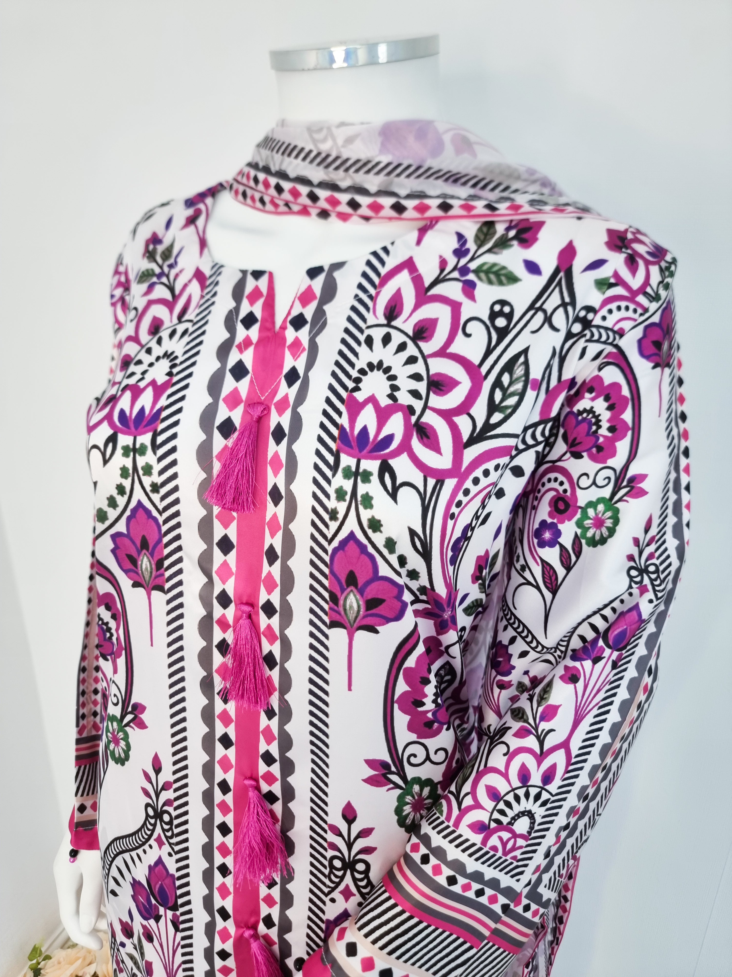 Pink Full Silk 3-Piece Suit