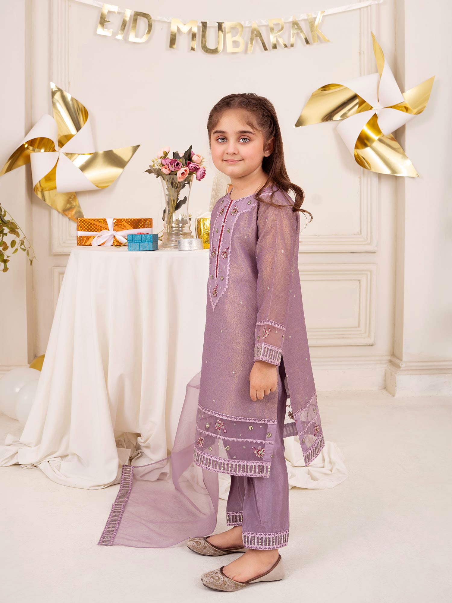 Zarqun Luxury Karandi 3-Piece Suit - Lilac (2523A)