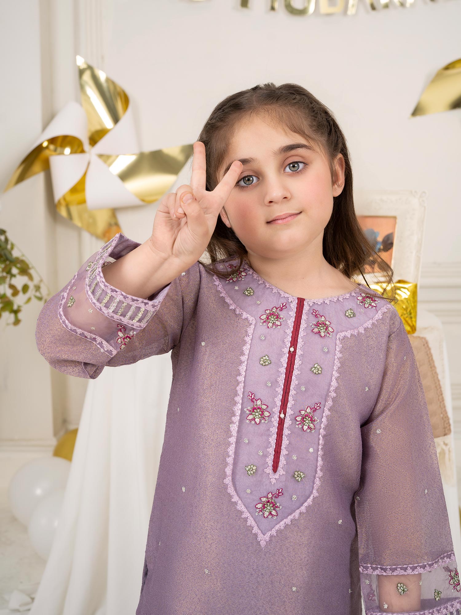 Zarqun Luxury Karandi 3-Piece Suit - Lilac (2523A)