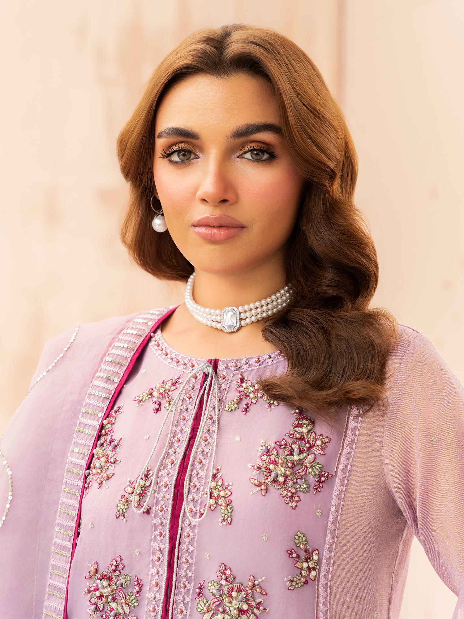 Zarqun Luxury Karandi 3-Piece Suit - Lilac (2523A)