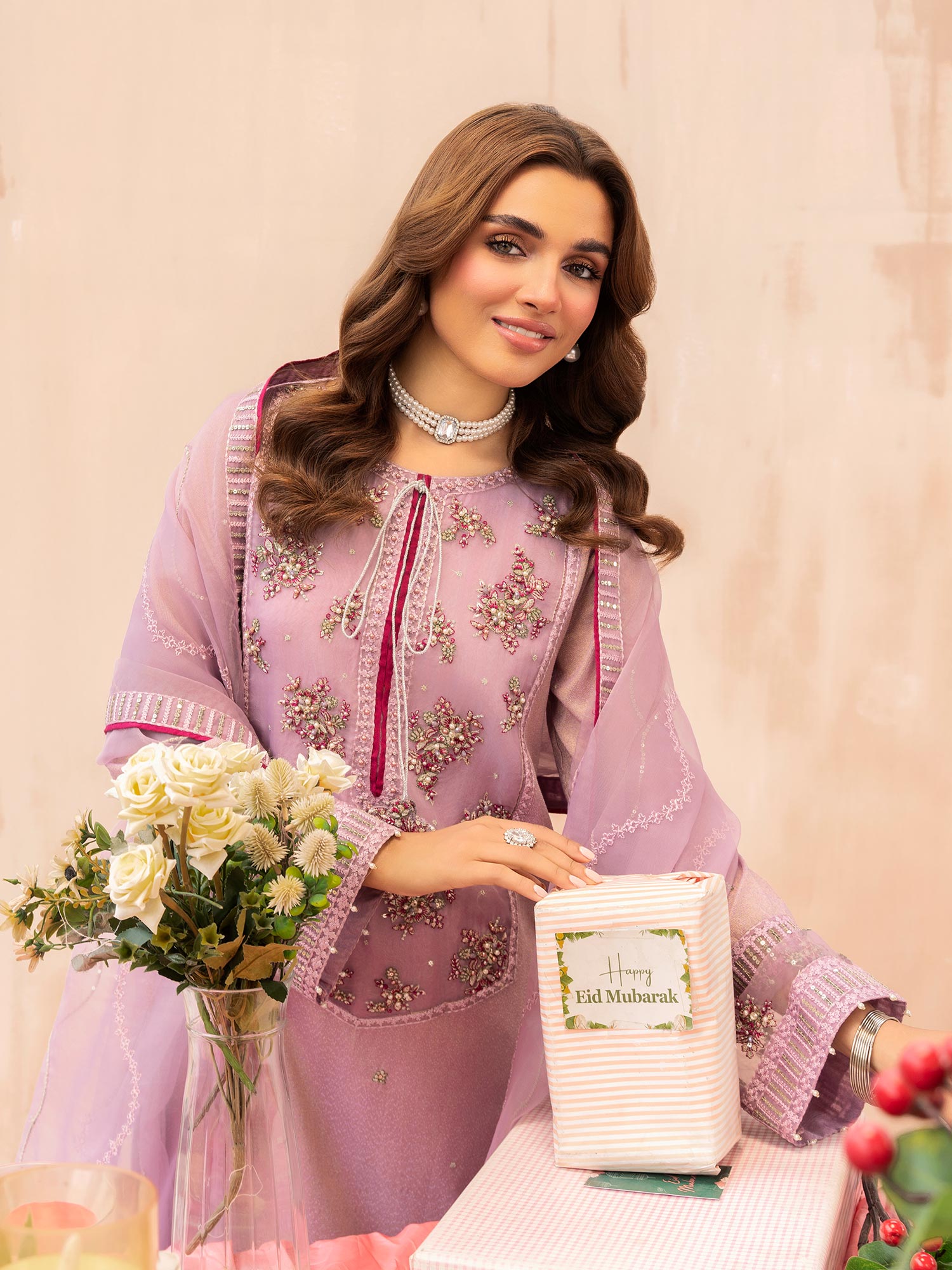 Zarqun Luxury Karandi 3-Piece Suit - Lilac (2523A)