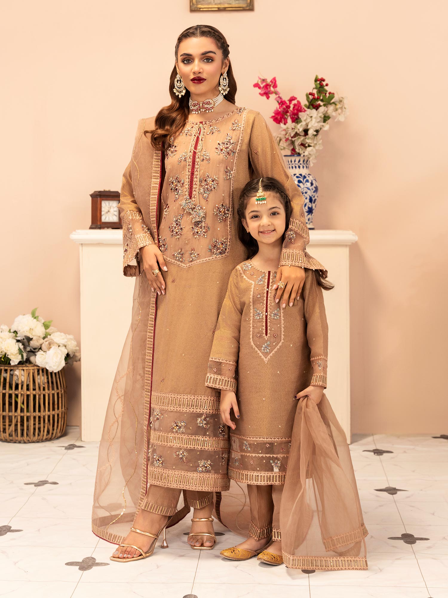 Zarqun Luxury Karandi 3-Piece Suit - Brown (2523B)