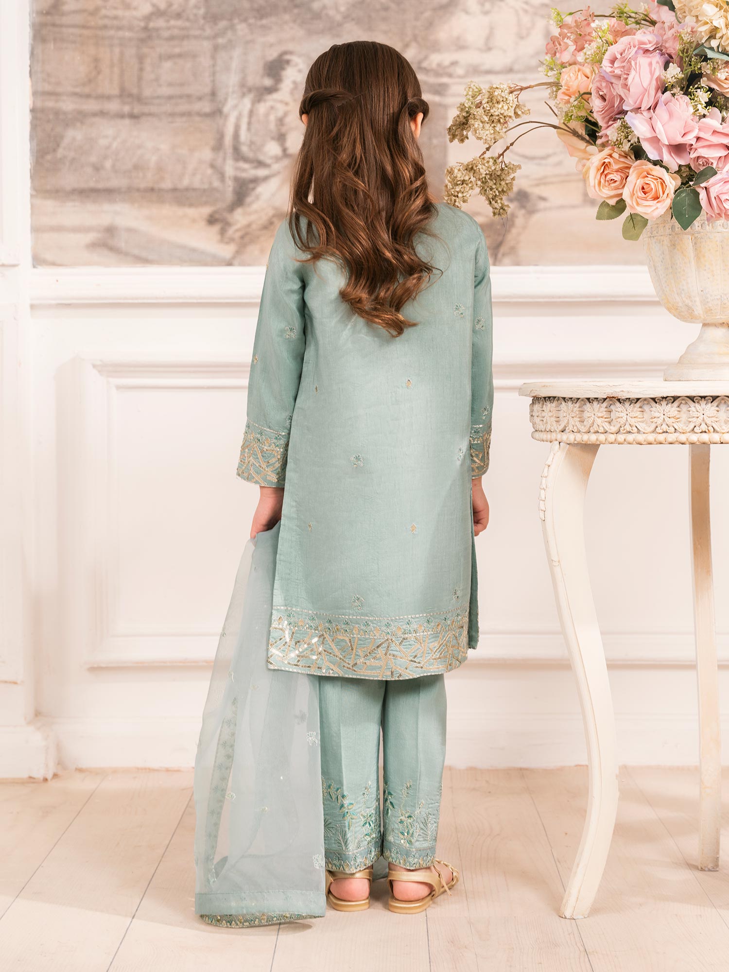 Zarqun Luxury Rawsilk 3-Piece Suit - Aqua (2528A)