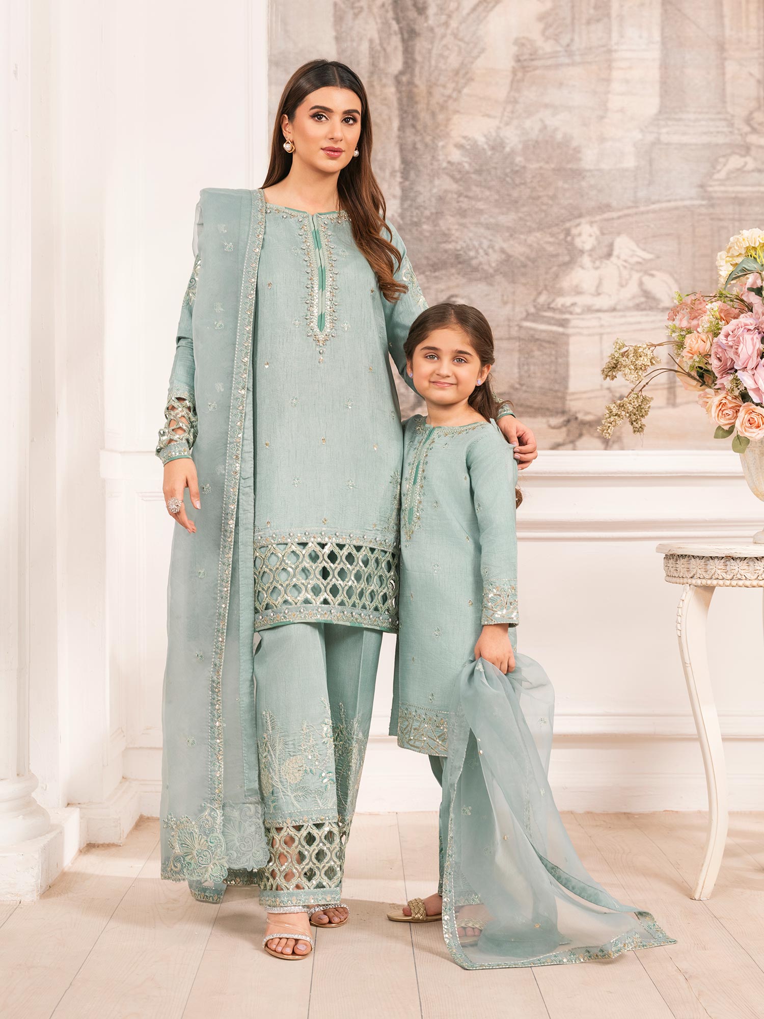 Zarqun Luxury Rawsilk 3-Piece Suit - Aqua (2528A)