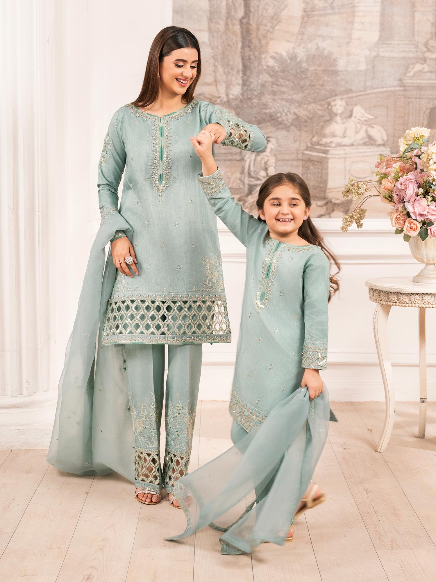 Zarqun Luxury Rawsilk 3-Piece Suit - Aqua (2528A)