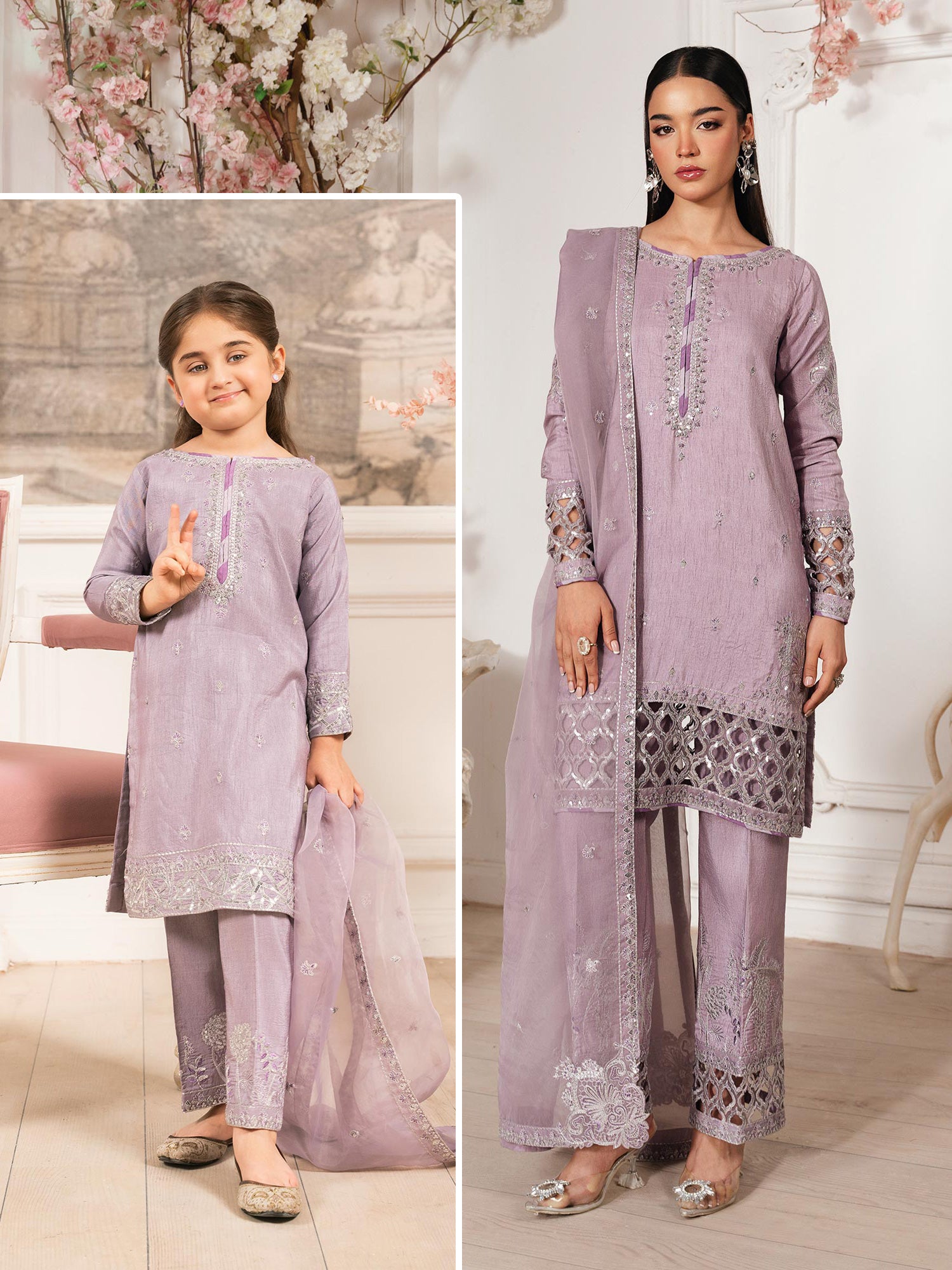 Zarqun Luxury Rawsilk 3-Piece Suit - Lilac (2528B)