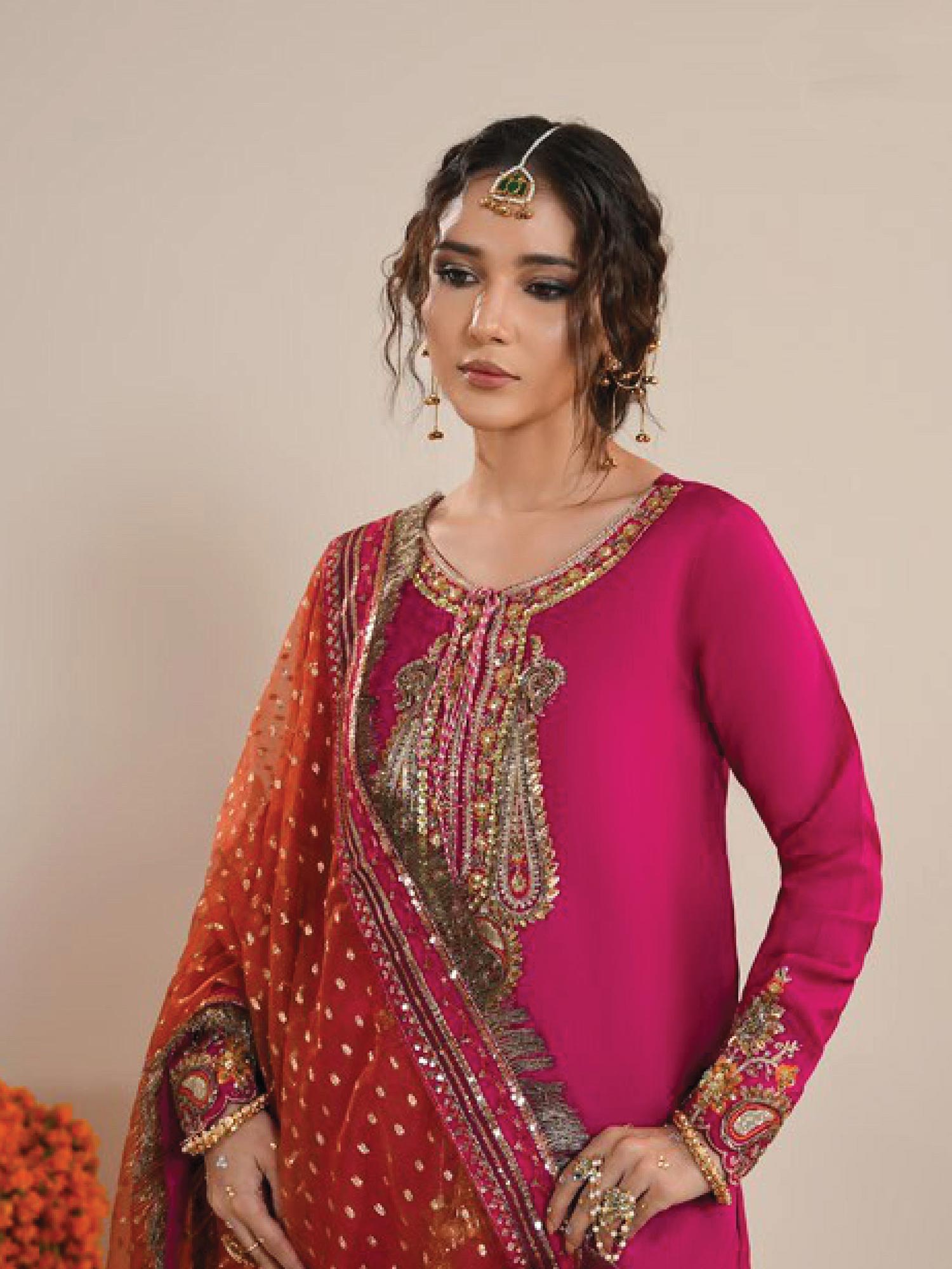 Raniya.H "Roshni" Raw Silk Wedding Edit (2608B) - Fuchsia
