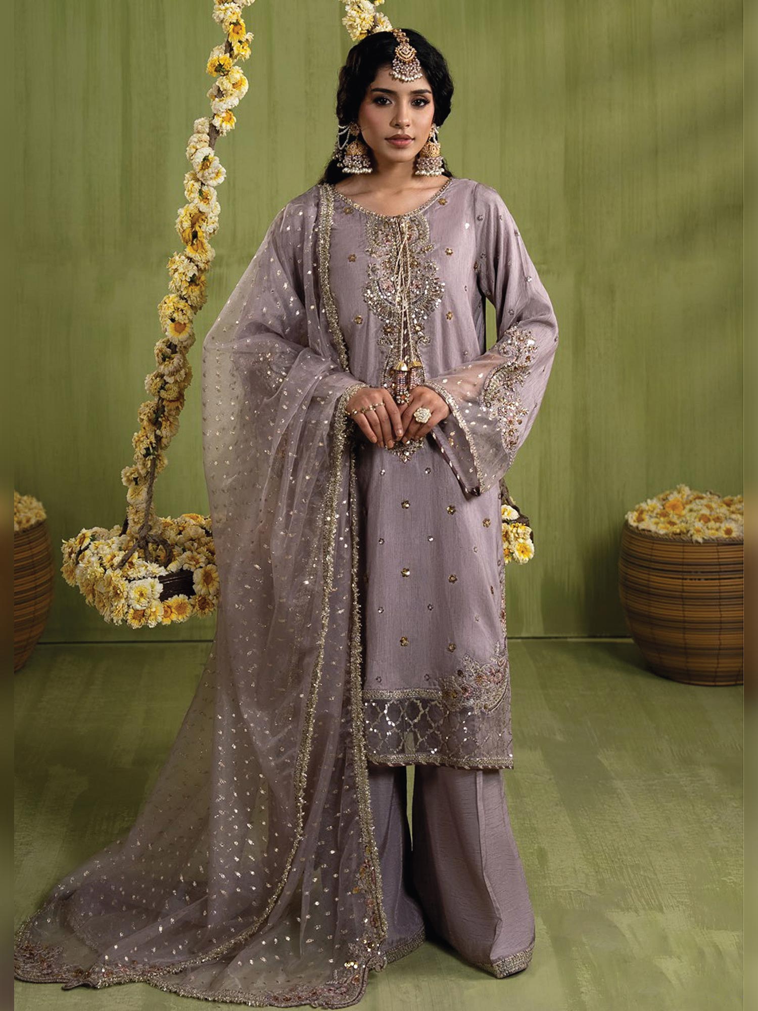 Raniya.H "Roshni" Raw Silk Wedding Edit (2610A) - Lilac