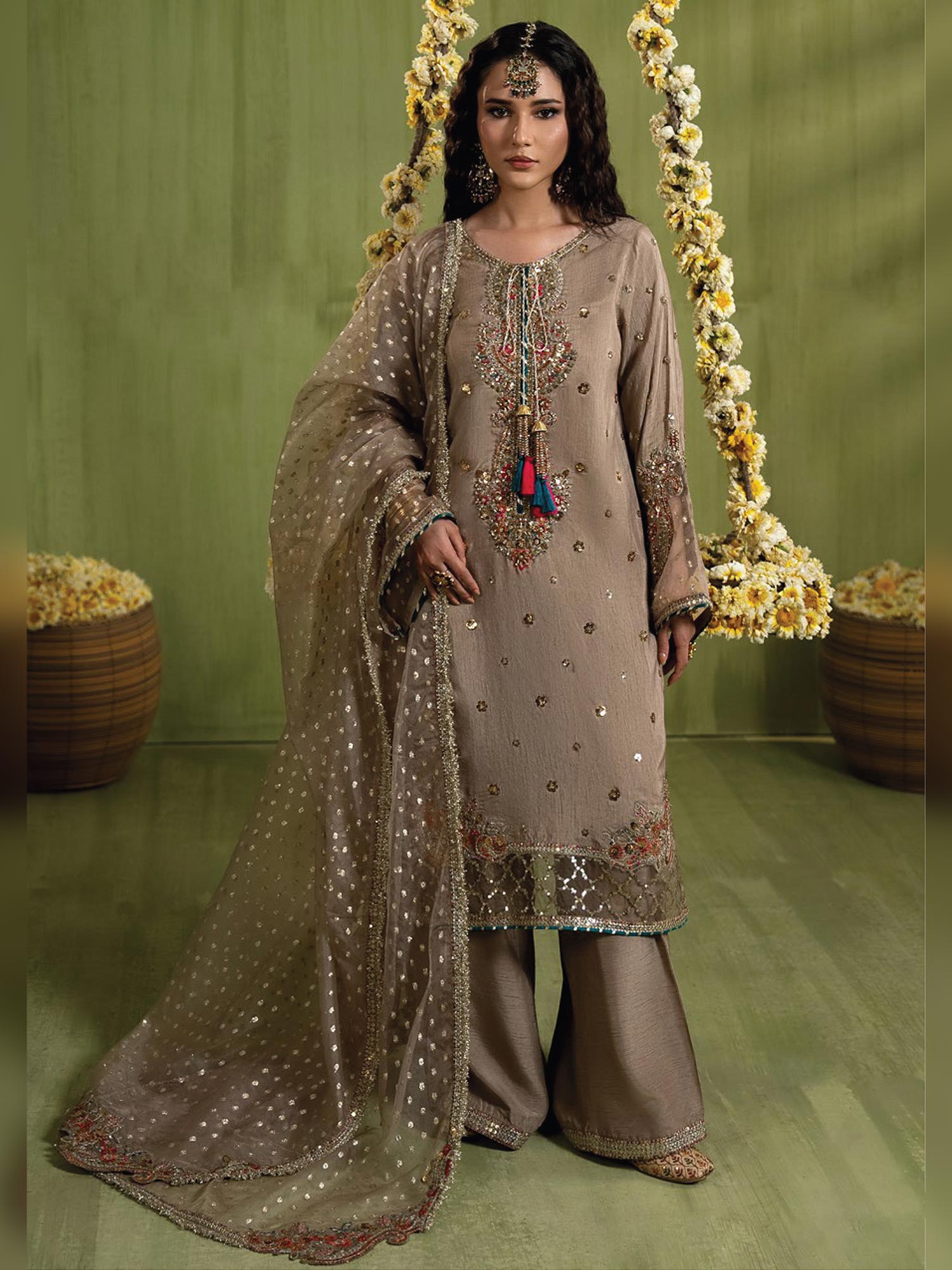 Raniya.H "Roshni" Raw Silk Wedding Edit (2610B) - Brown