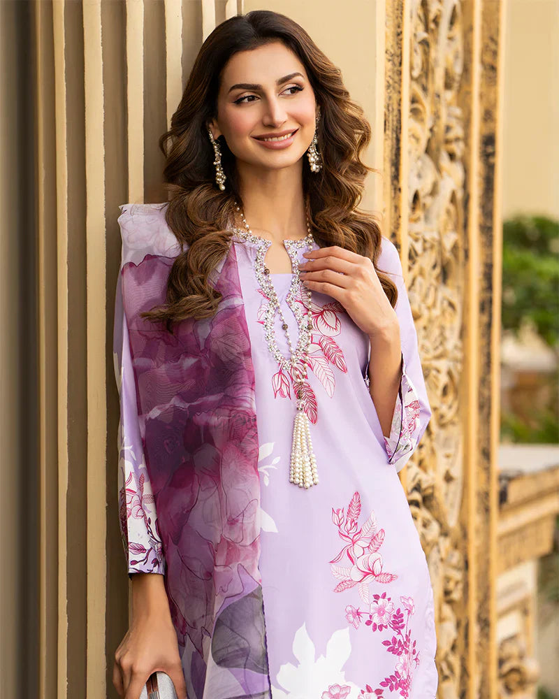 Ally's Lilac Digital Grip Silk 3-Piece Suit (AN121)