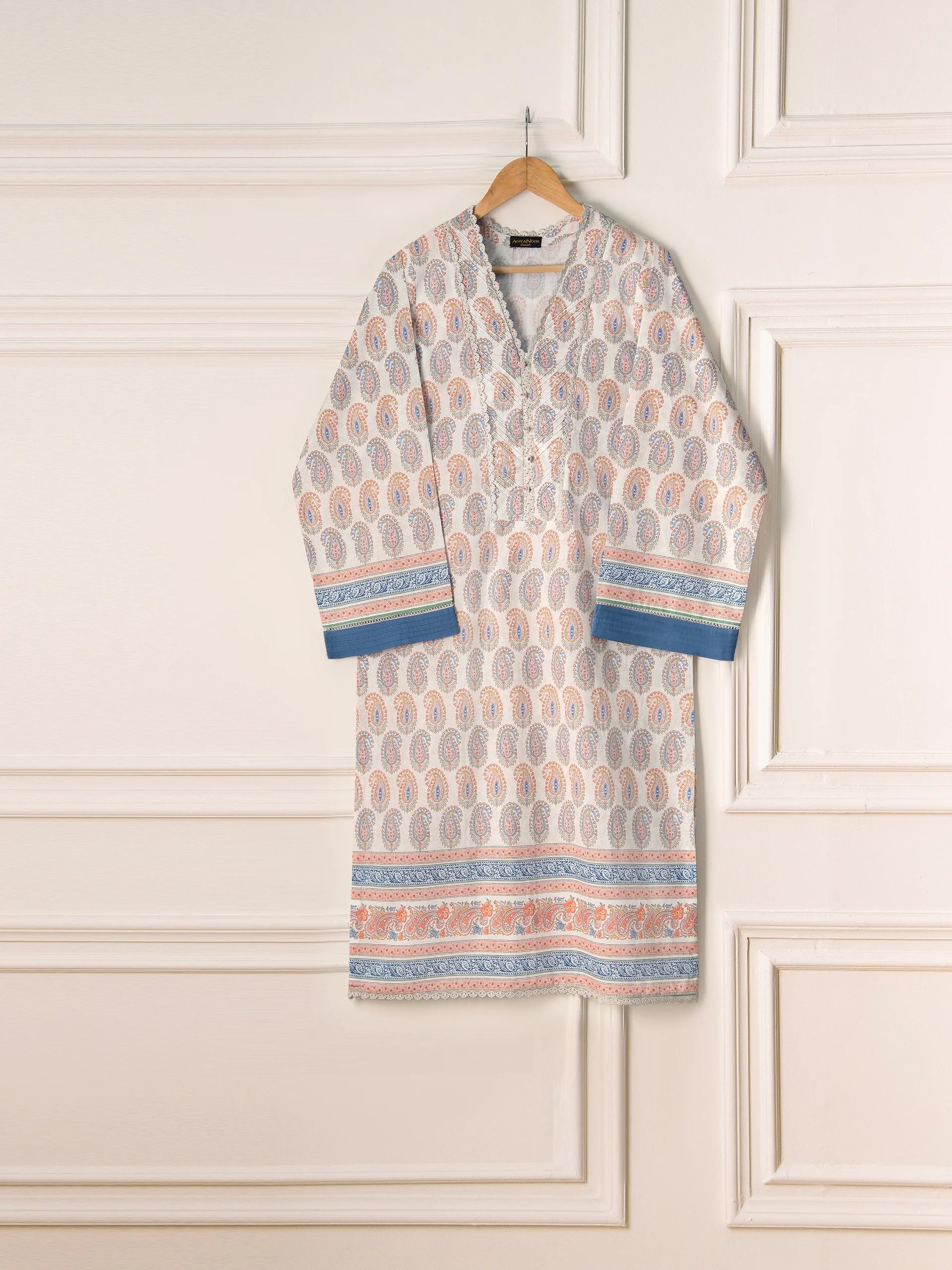 Agha Noor Multi-Colour Cambric 2-Piece (Shirt + Dupatta)