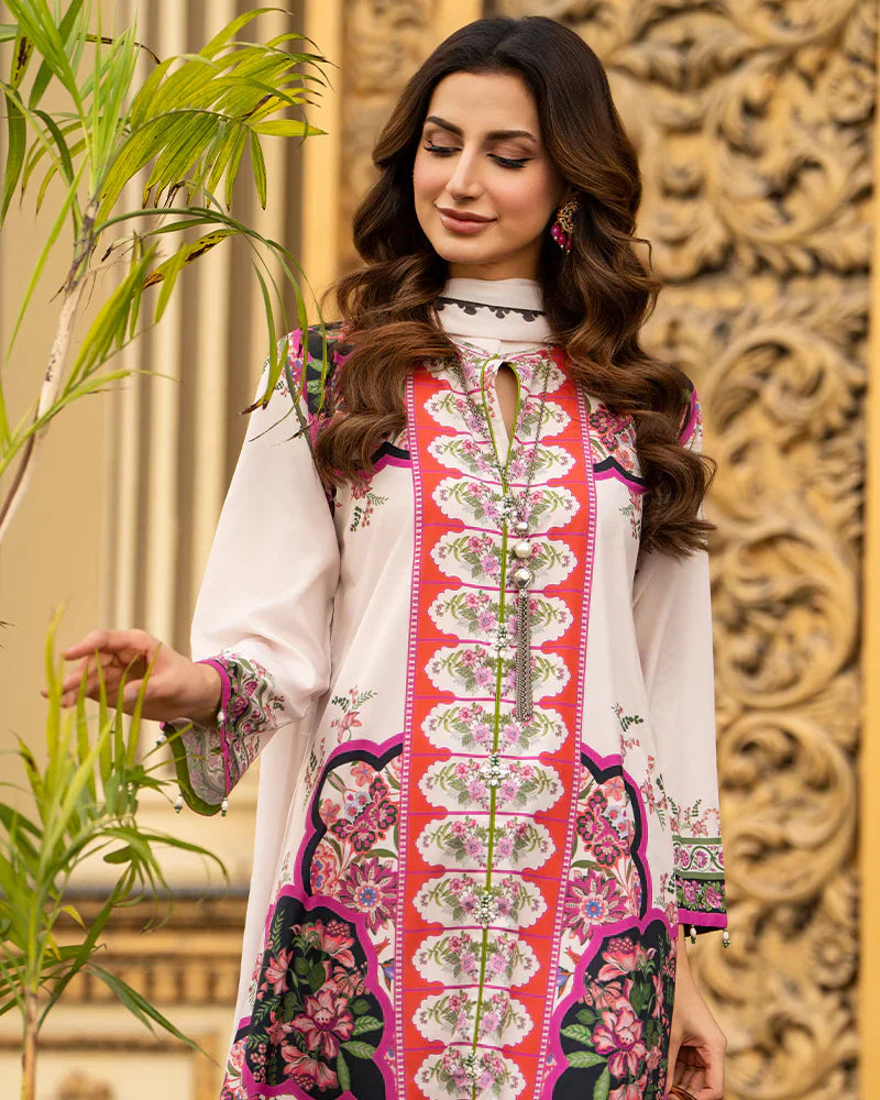 Ally's Pink Digital Silk 3-Piece Suit (AN127)