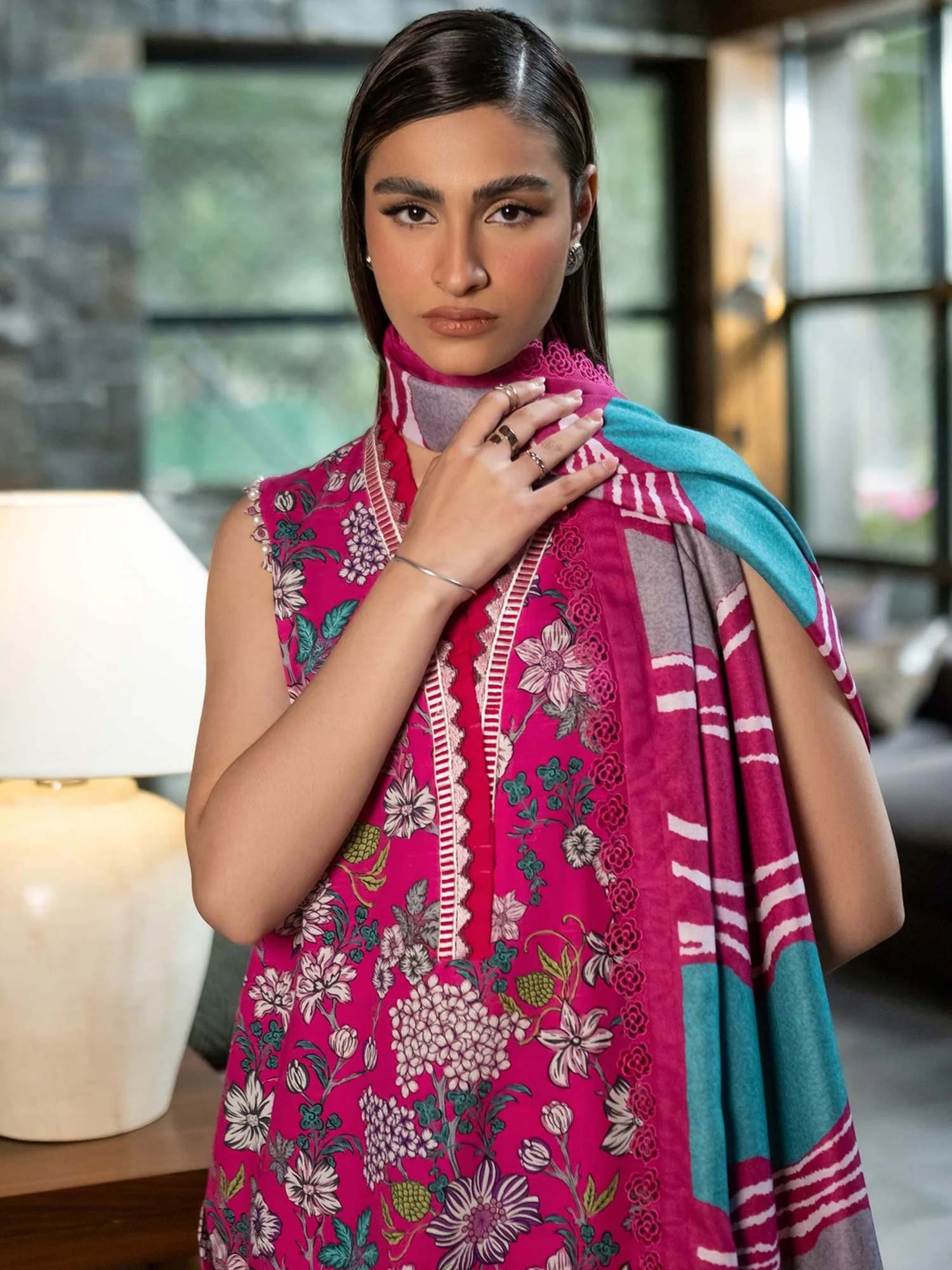Maria.B Unstitched M.Basics Khaddar Suit (504-A) - Pink
