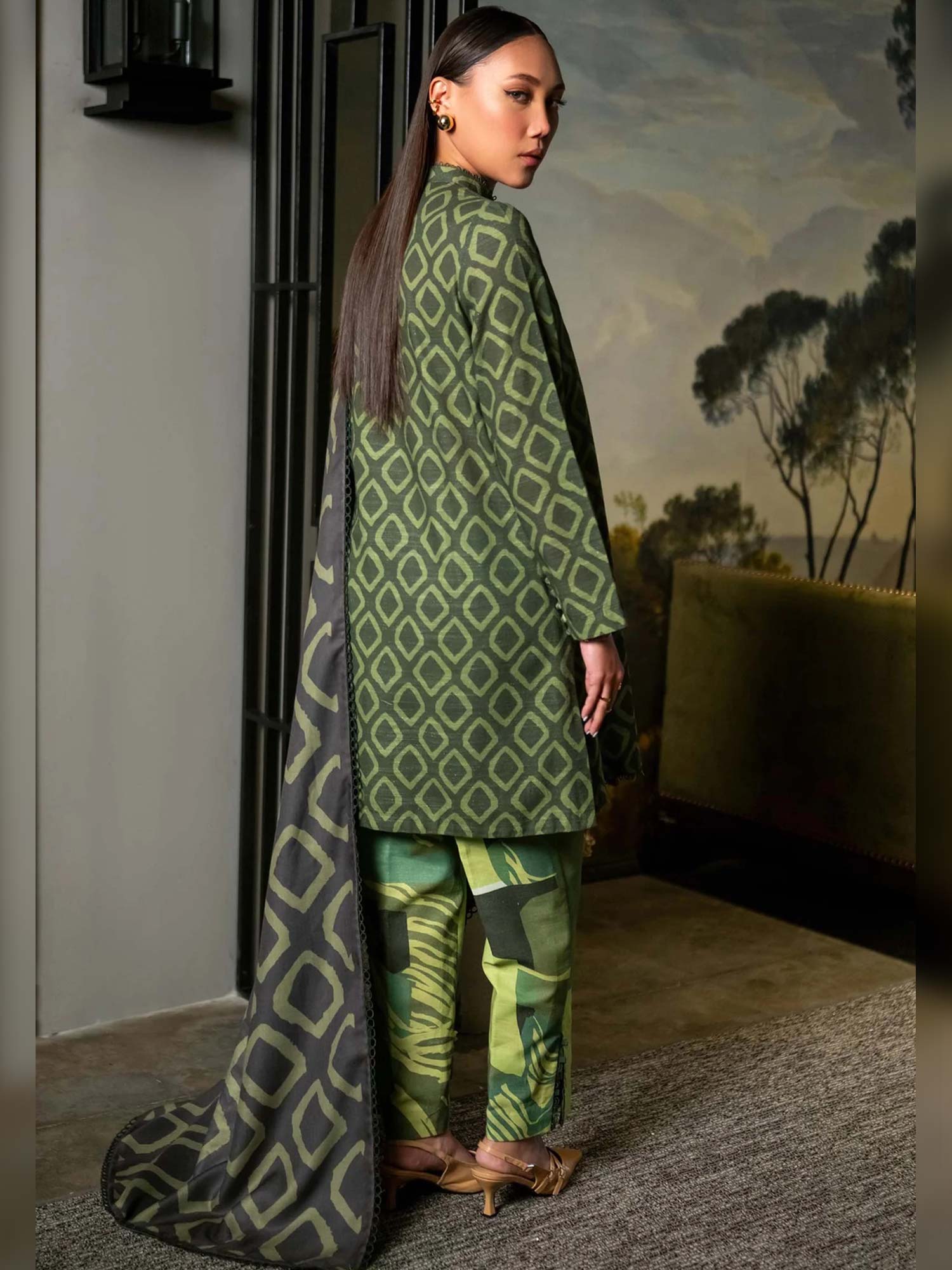 Maria.B Unstitched M.Basics Khaddar Suit (506-A) - Green