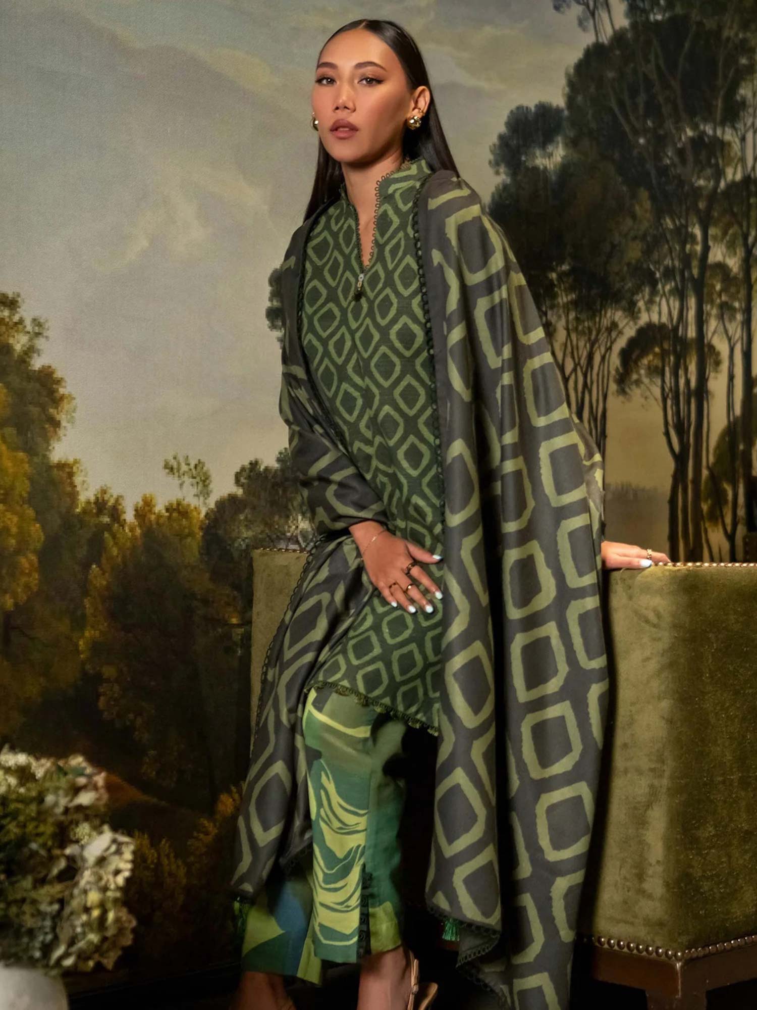 Maria.B Unstitched M.Basics Khaddar Suit (506-A) - Green