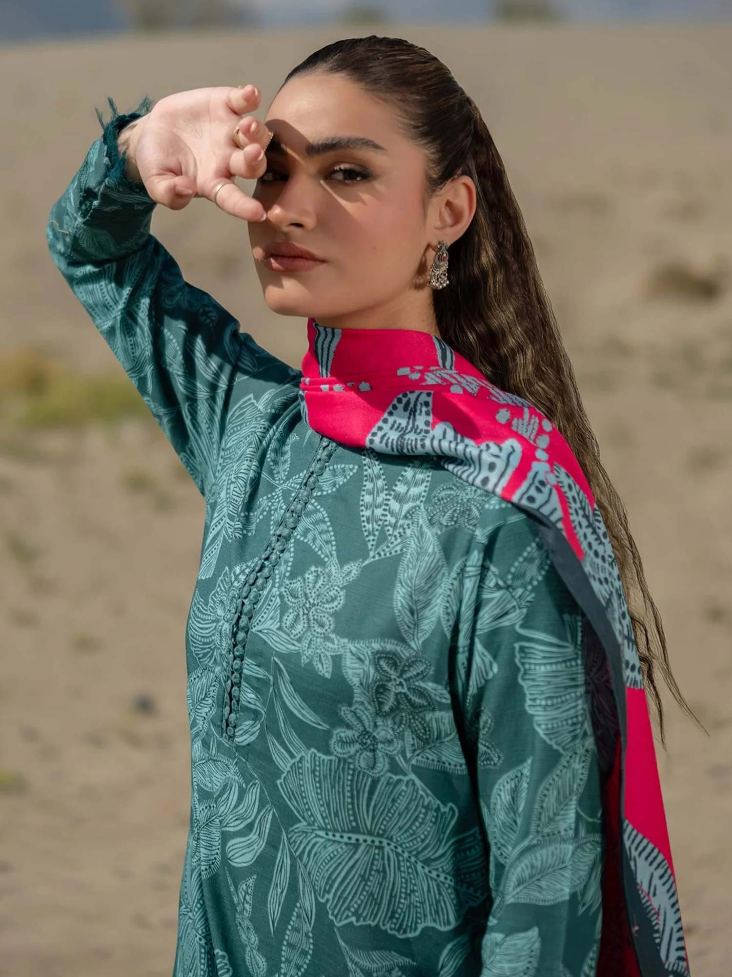 Maria.B Unstitched M.Basics Khaddar Suit (509-A) - Teal