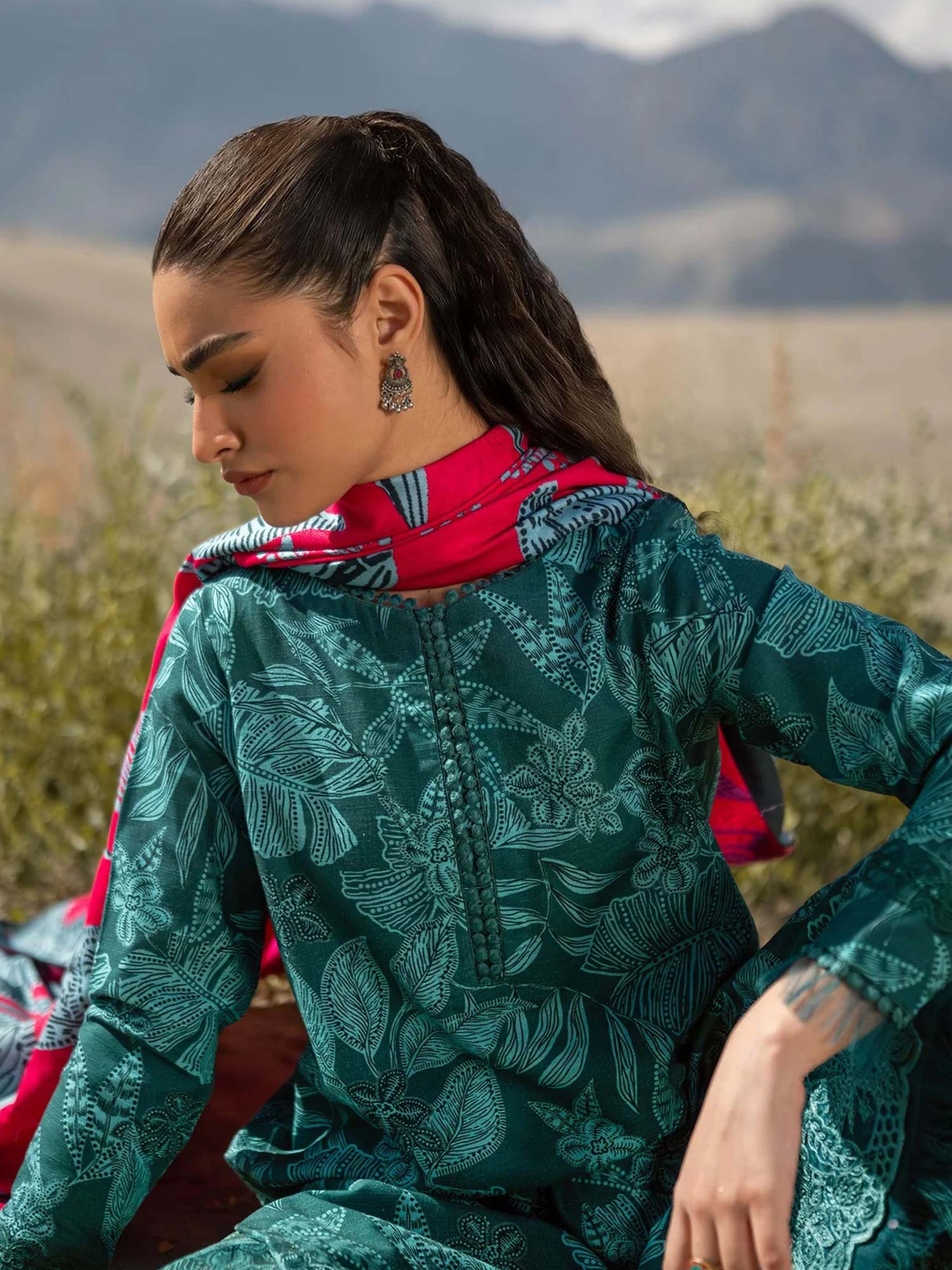 Maria.B Unstitched M.Basics Khaddar Suit (509-A) - Teal