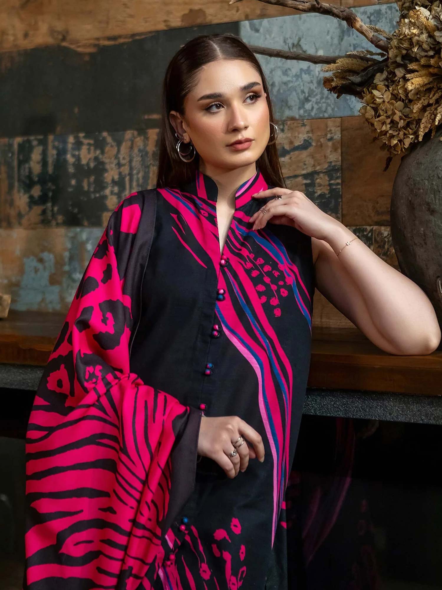 Maria.B Unstitched M.Basics Khaddar Suit (510-B) - Black