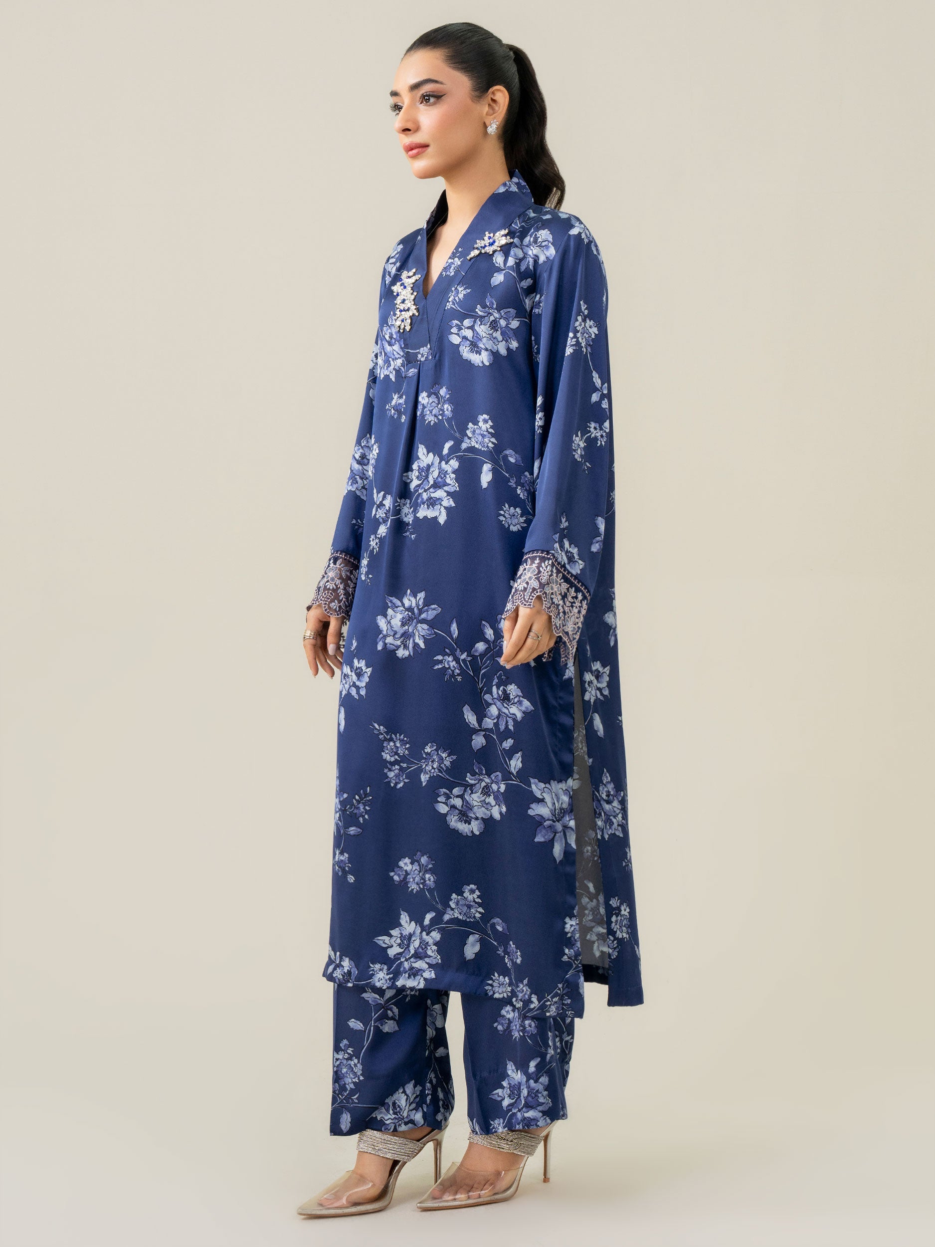 Limelight Blue Silk 2-Piece Suit (A0024ST)