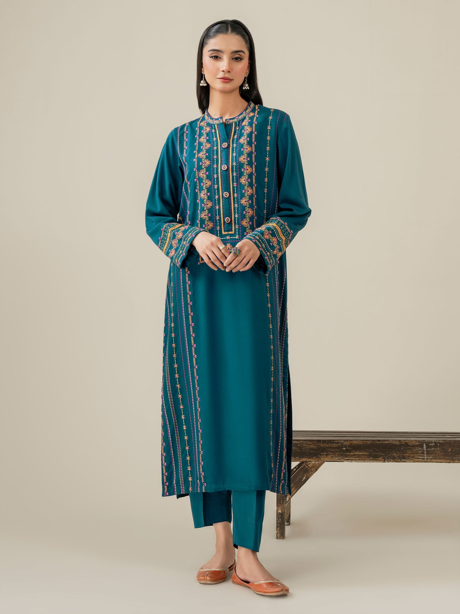 Limelight Teal Stone Linen 2-Piece Suit (A0515ST)