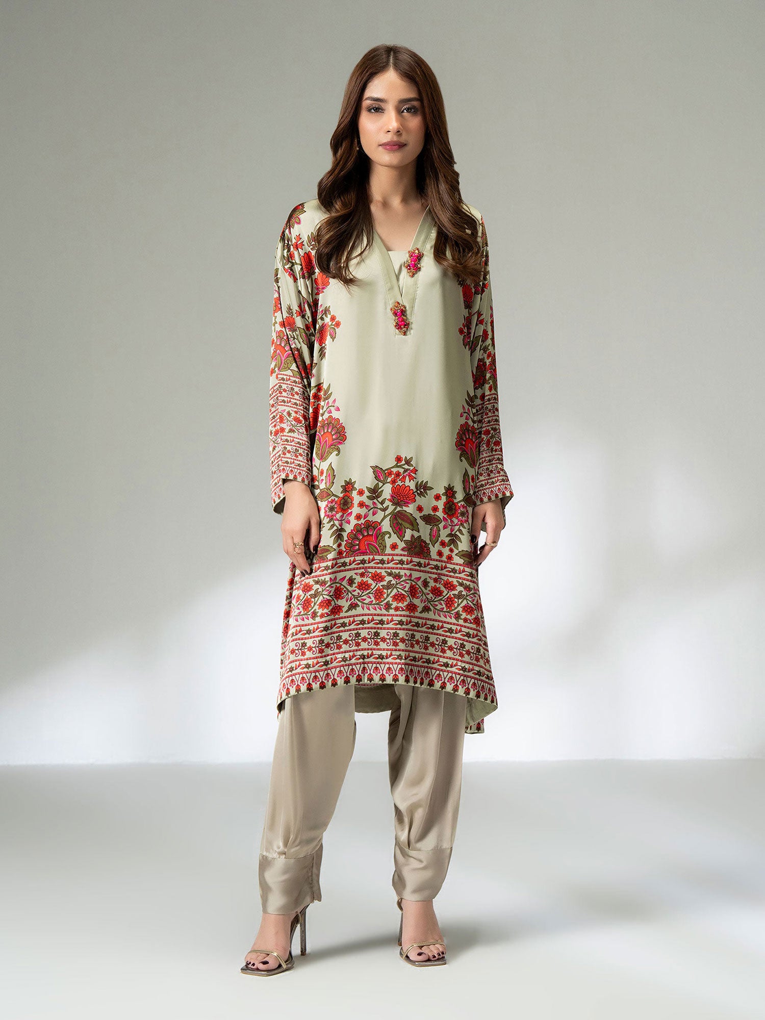 Limelight Beige Silk 2-Piece Suit (A0869ST)