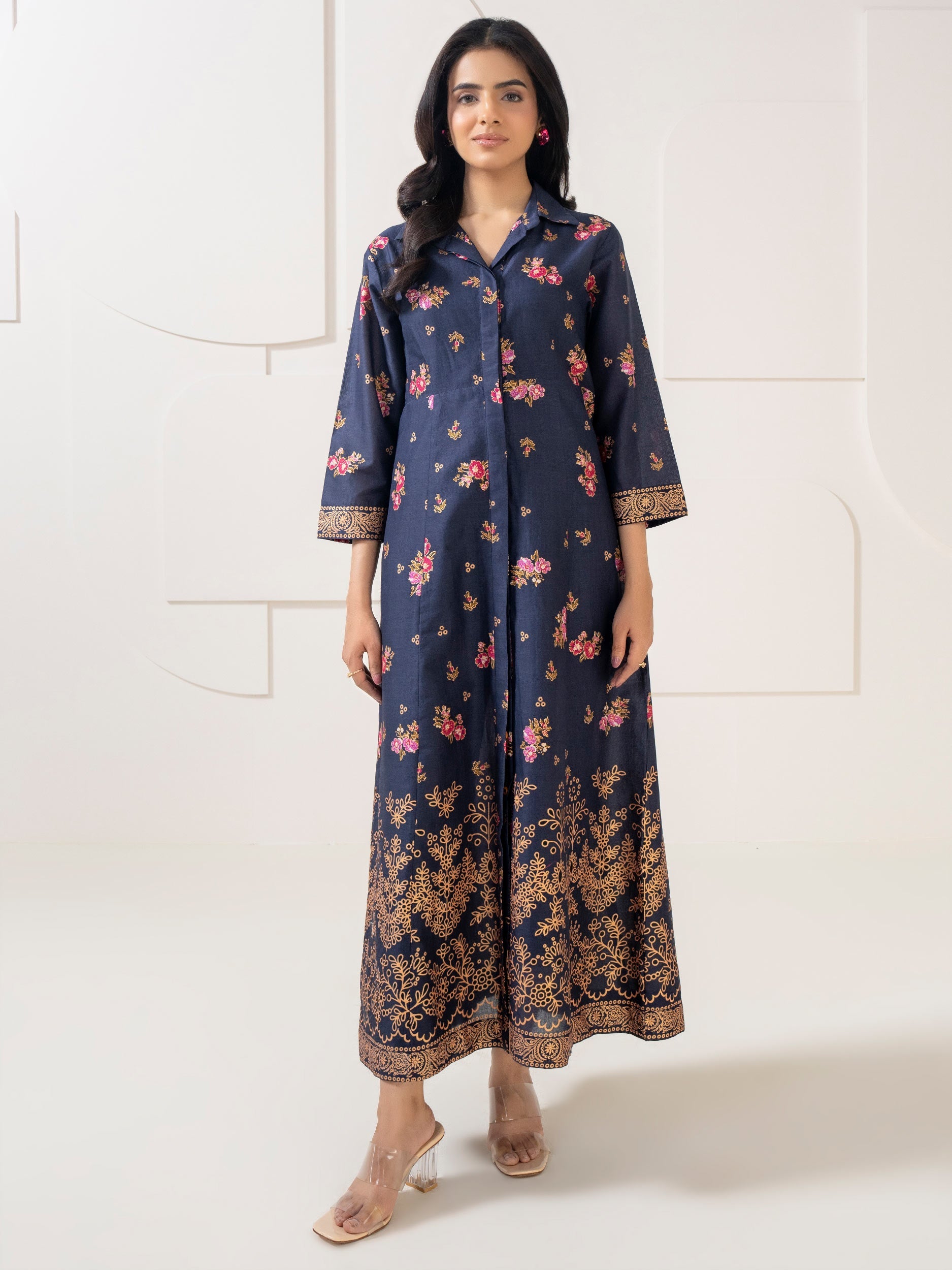 Limelight Navy Long Frock Lawn Shirt (A1335FR)